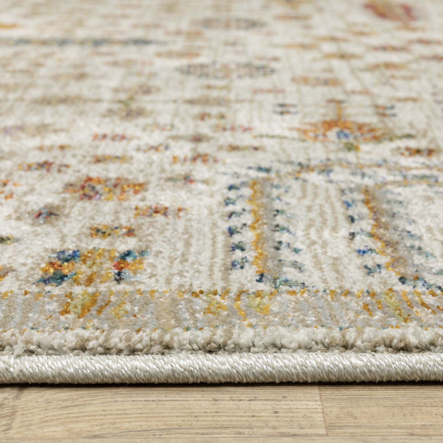 12' Ivory And Gold Oriental Runner Rug-4