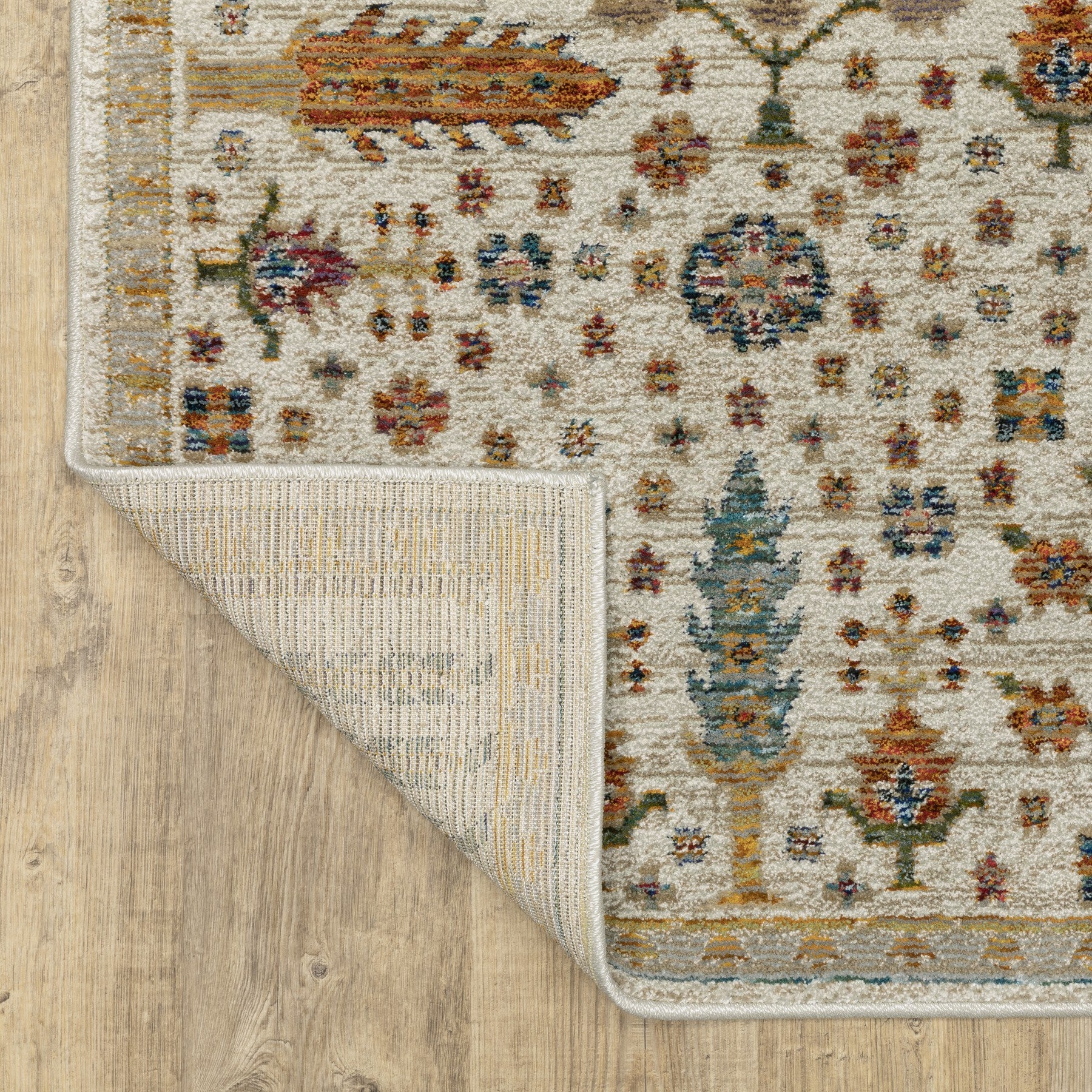 12' Ivory And Gold Oriental Runner Rug-8