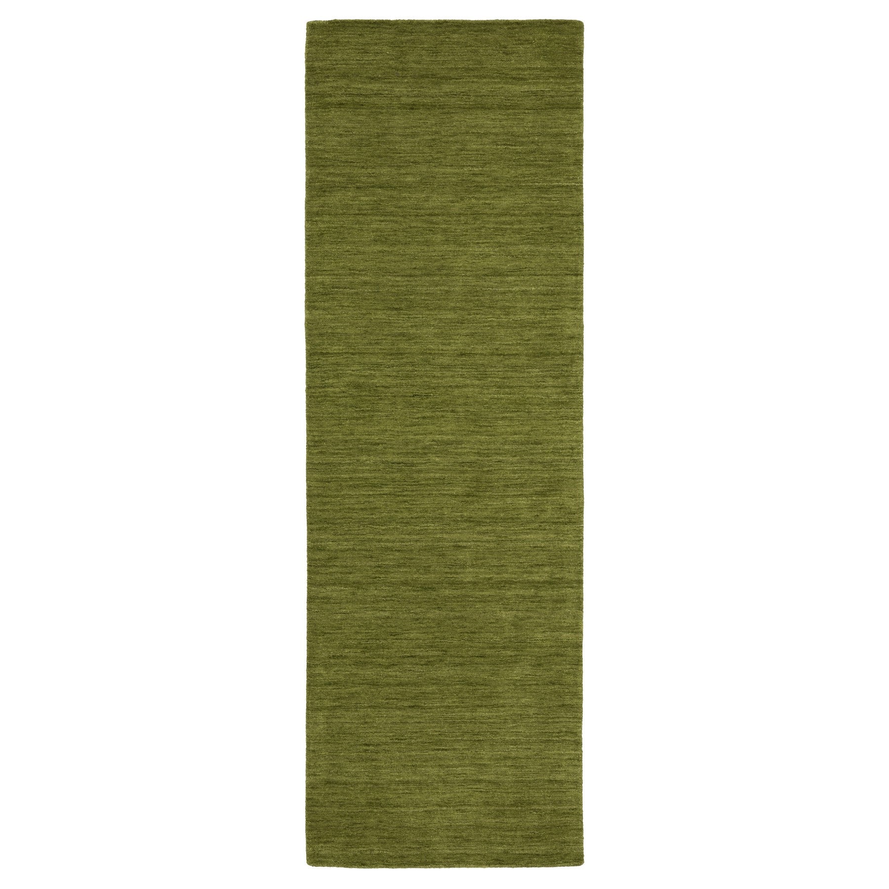 8' Green Wool Hand Tufted Runner Rug-1