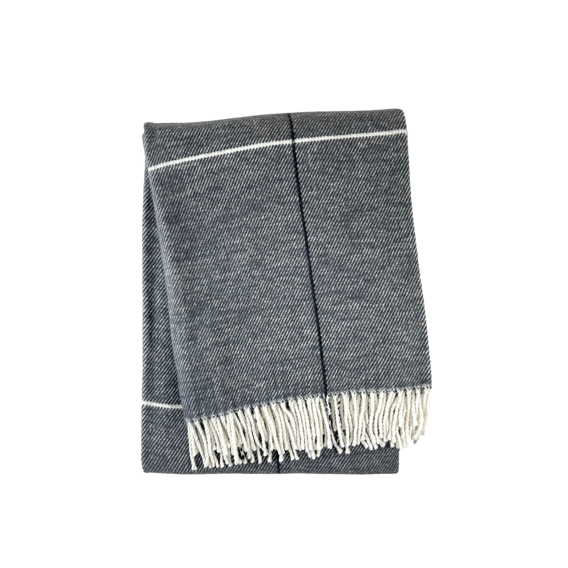 51" X 67" Light Gray Cotton Woven Geometric Plush Throw Blanket with Fringe-Throws & Blankets-DECOROLALA