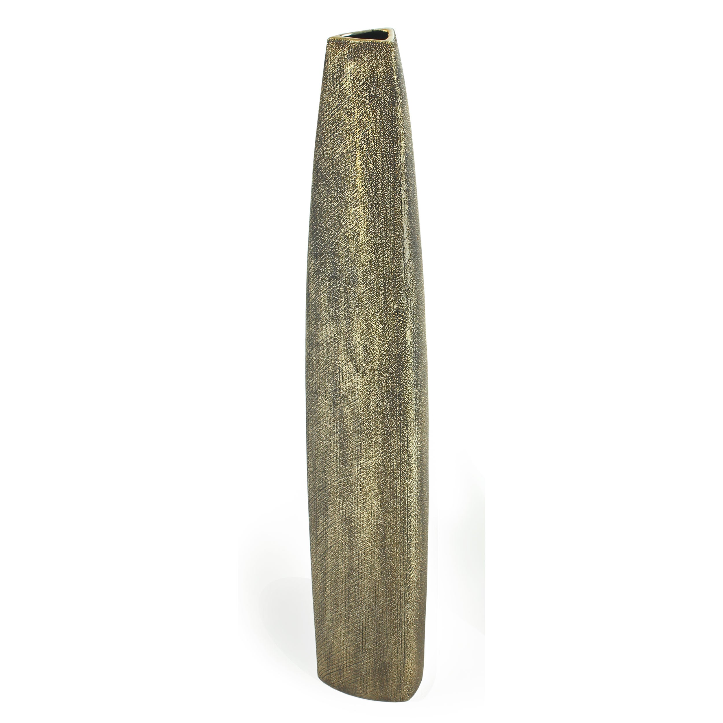 47" Gold Tapered Ceramic Floor Vase-Vases-DECOROLALA