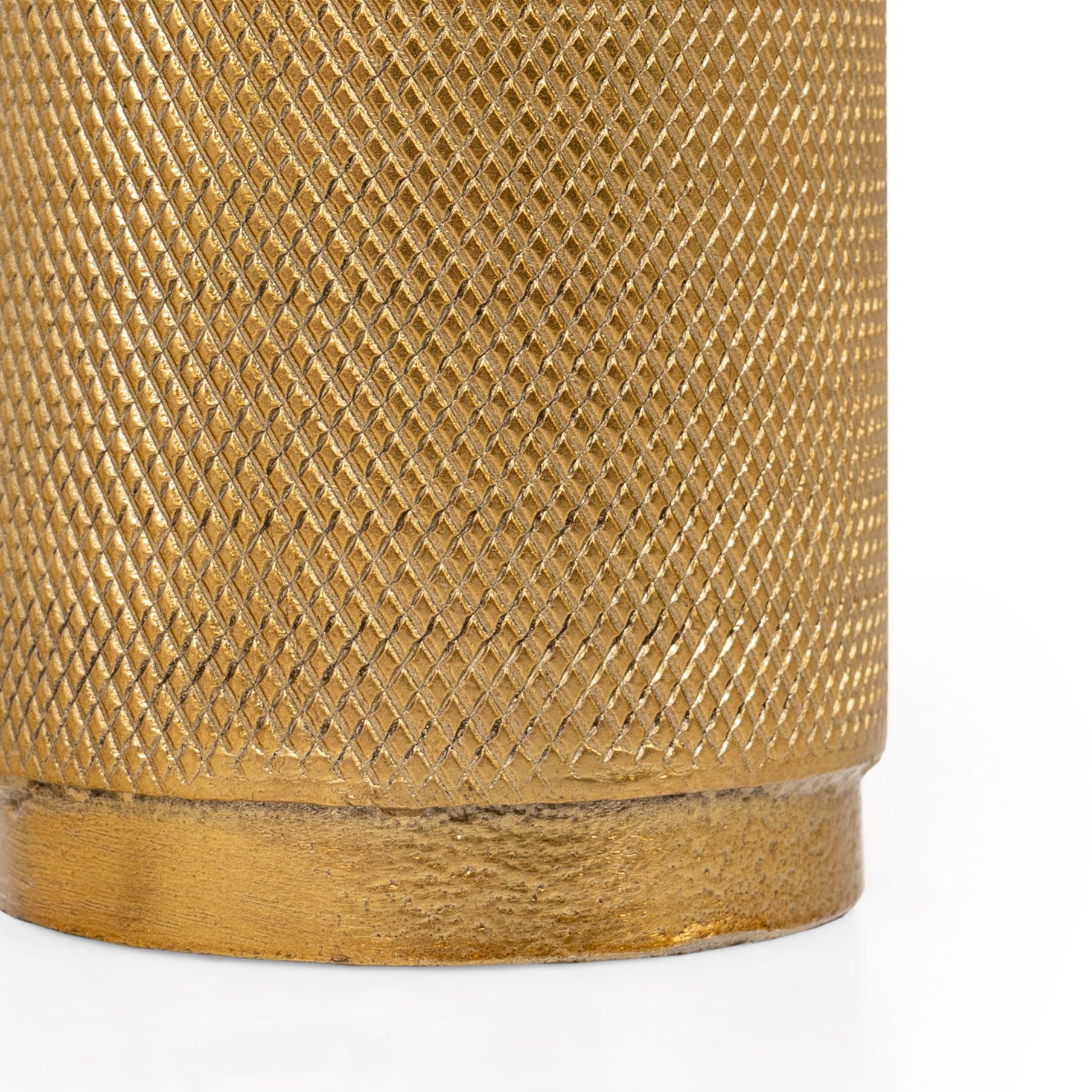 5" Gold Distressed Aluminum Tabletop Taper Candle Holder-Candle Holders-DECOROLALA