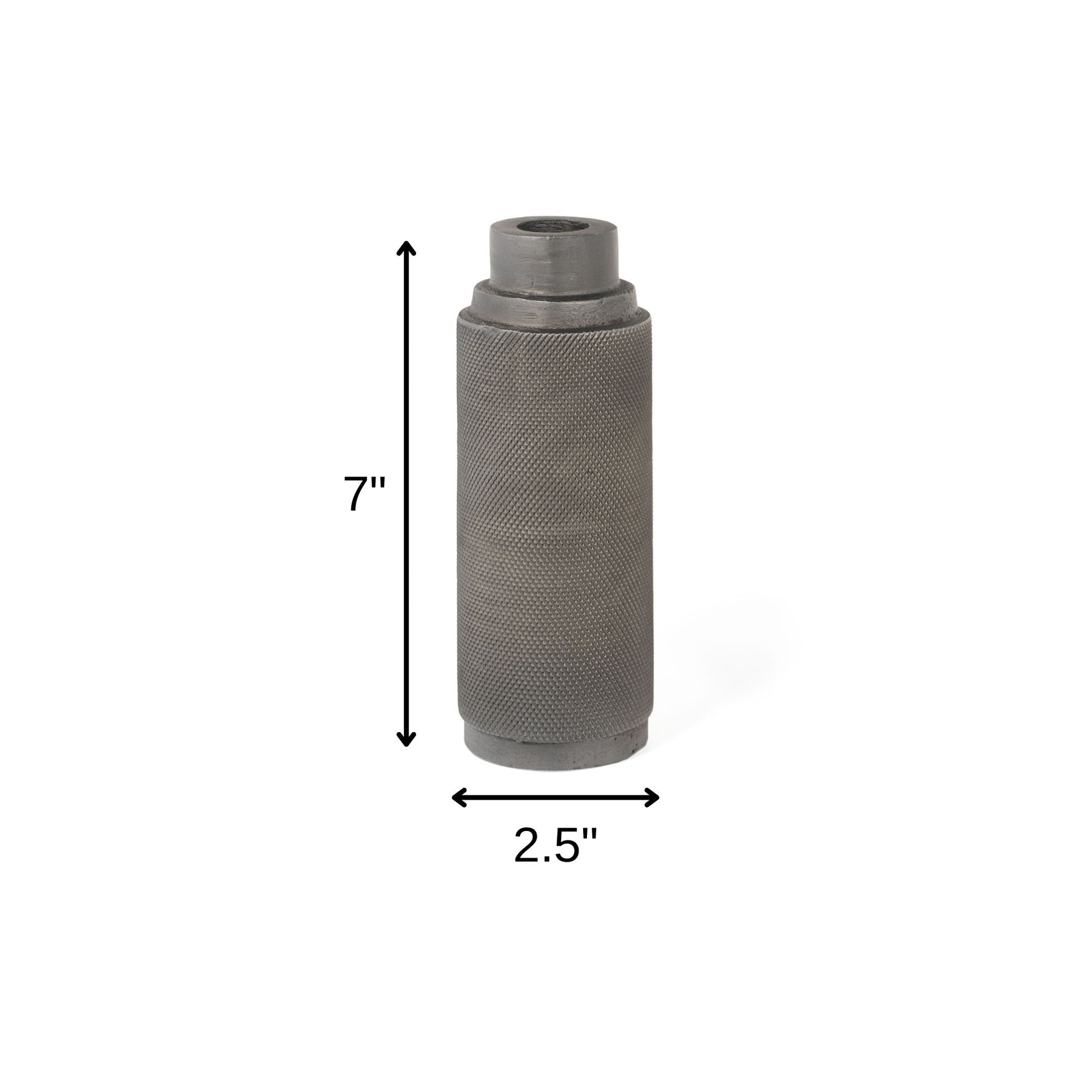 7" Gray Distressed Aluminum Geometric Tabletop Taper Candle Holder-Candle Holders-DECOROLALA