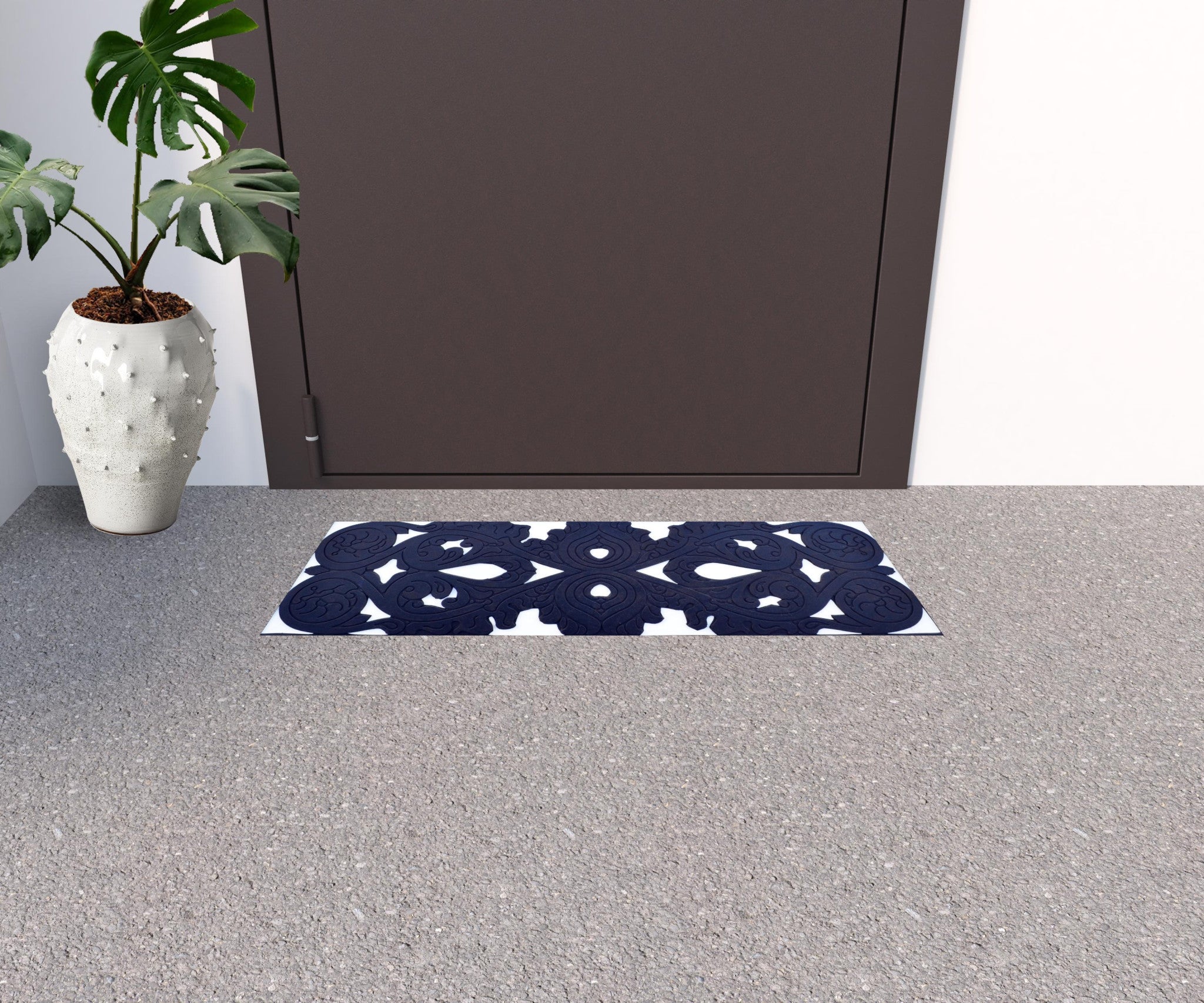 10" X 30" Black Rubber Outdoor Door Mat-1