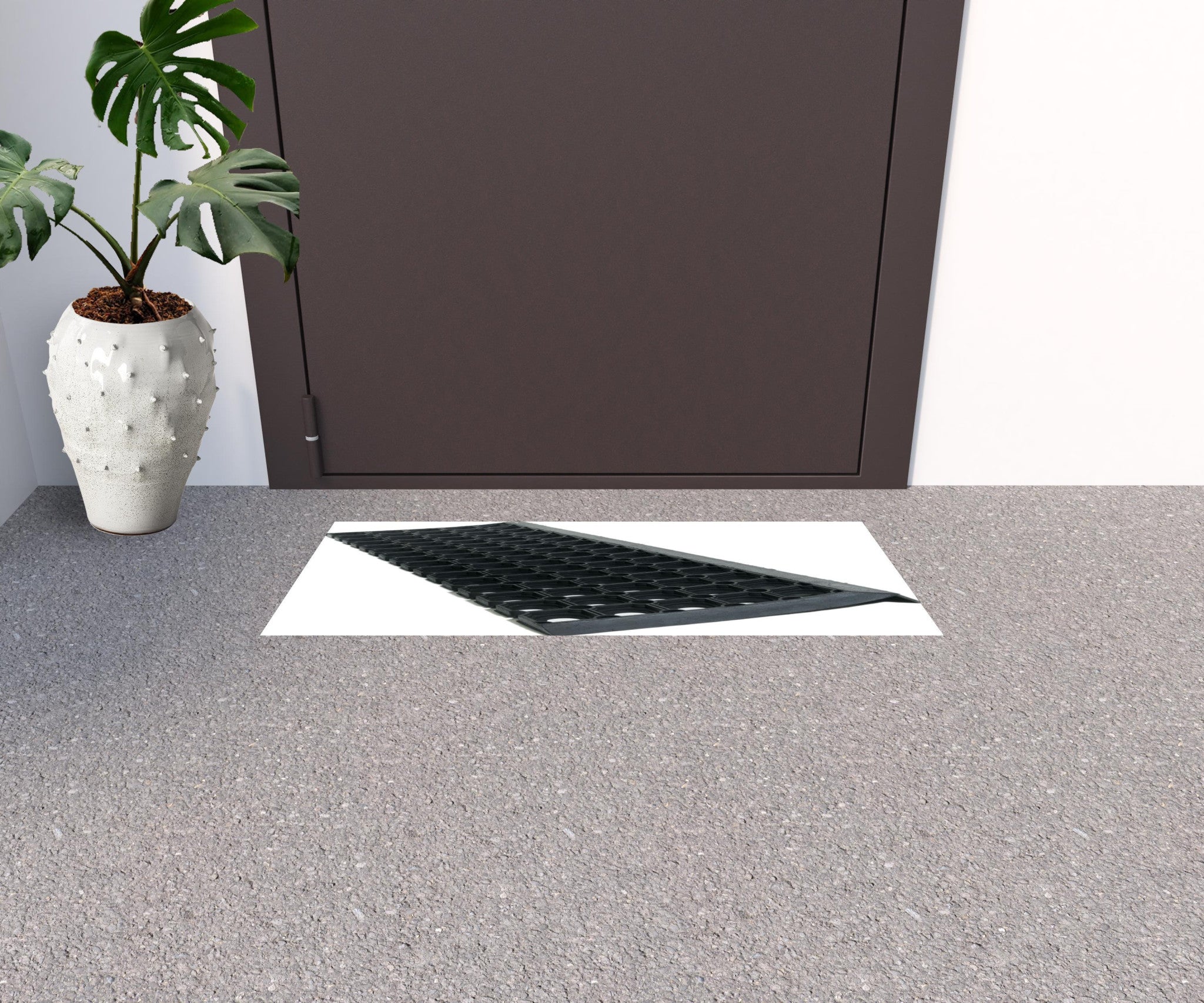 10" X 30" Black Rubber Outdoor Door Mat-1