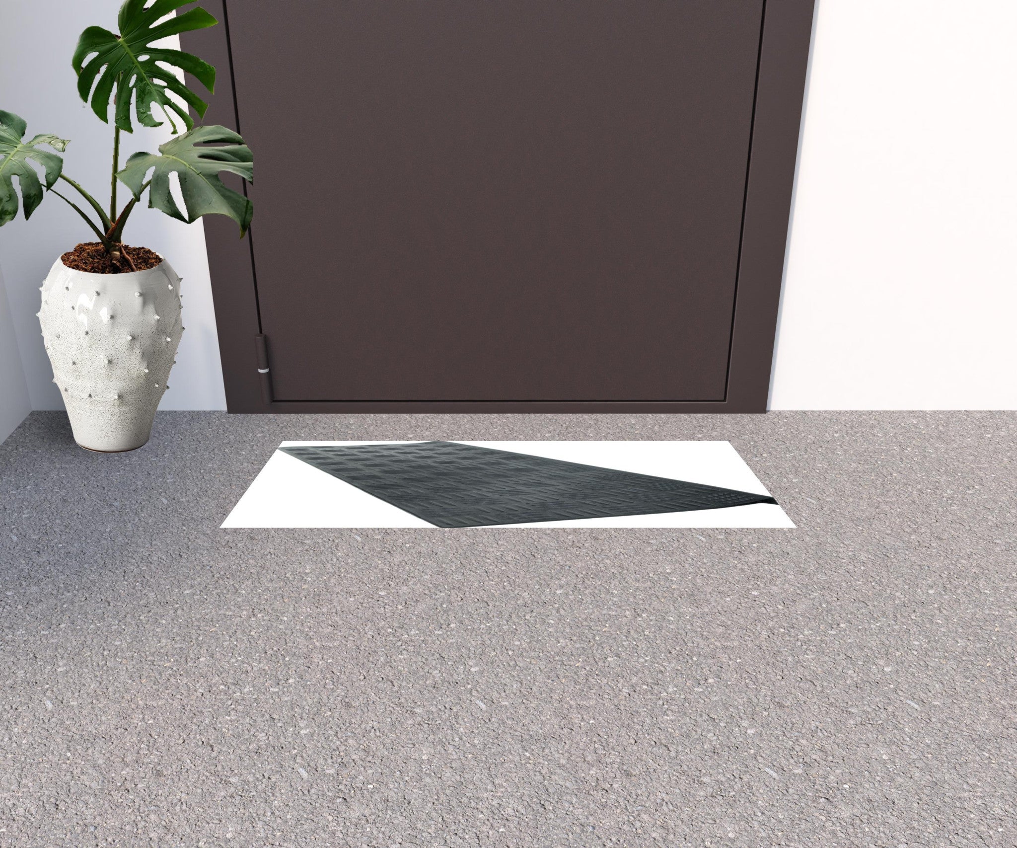 9" X 30" Black Rubber Outdoor Door Mat-1