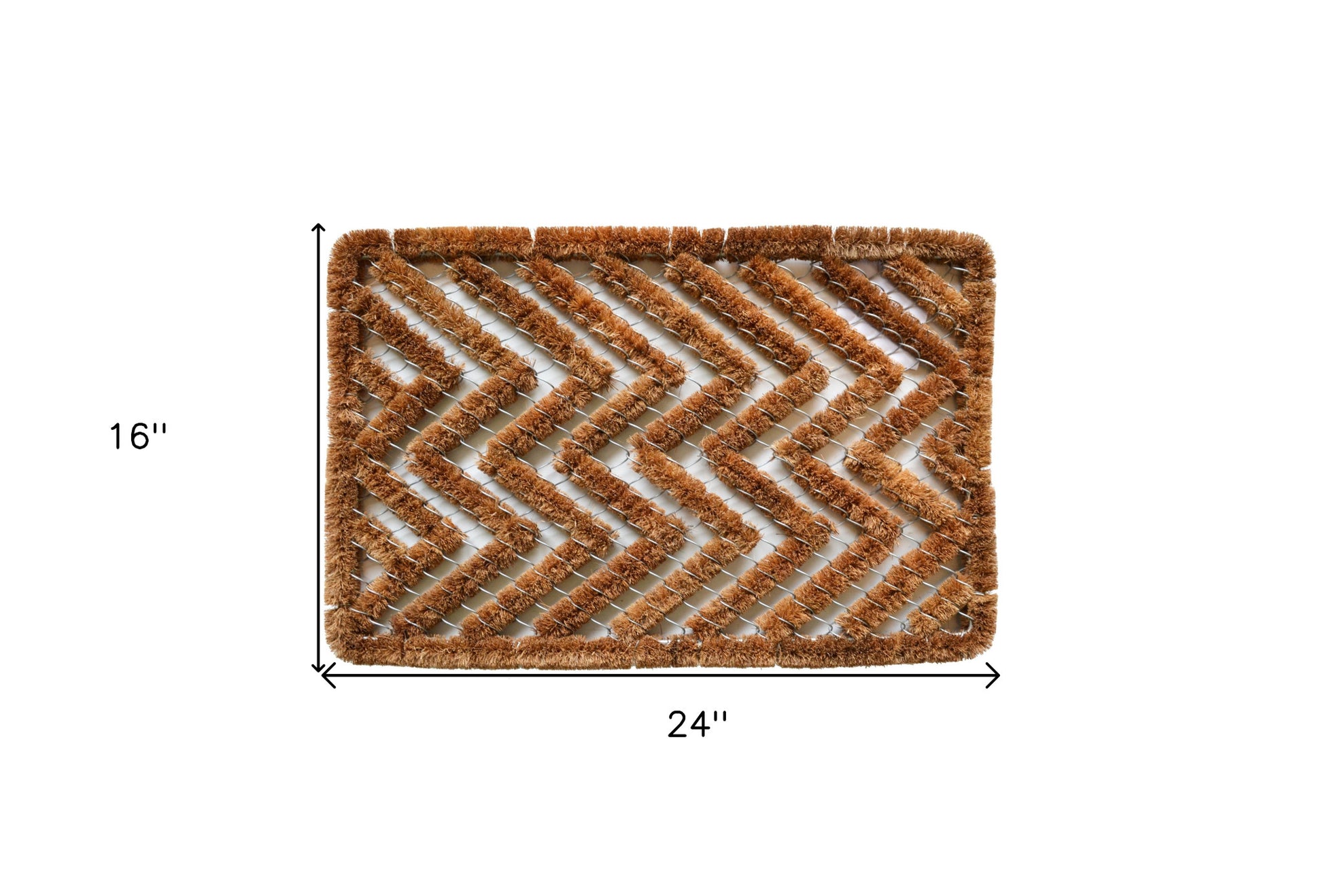 16" X 24" Brown Coir Zig Zag Outdoor Door Mat-4