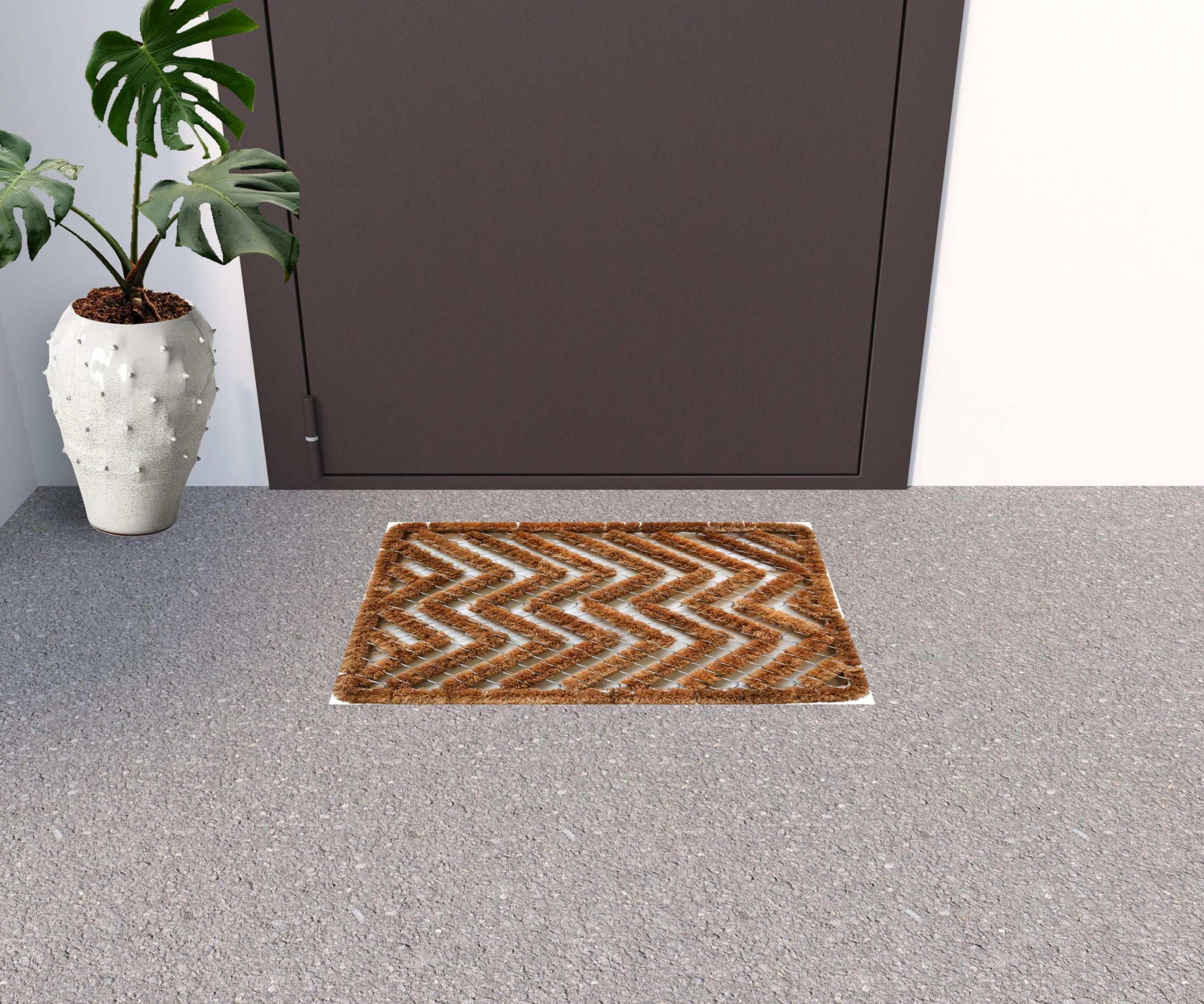 16" X 24" Brown Coir Zig Zag Outdoor Door Mat-1