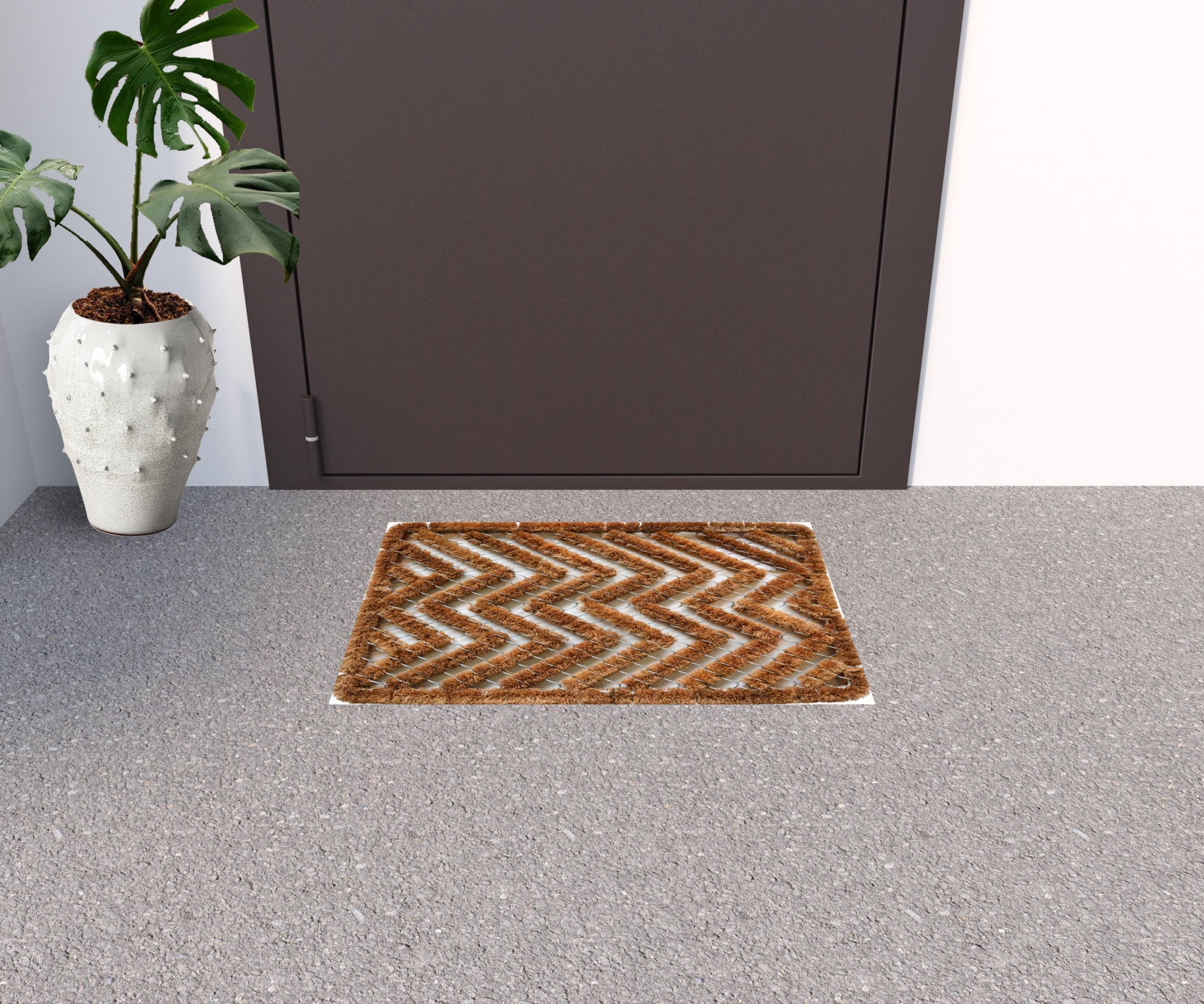 16" X 24" Brown Coir Zig Zag Outdoor Door Mat-1
