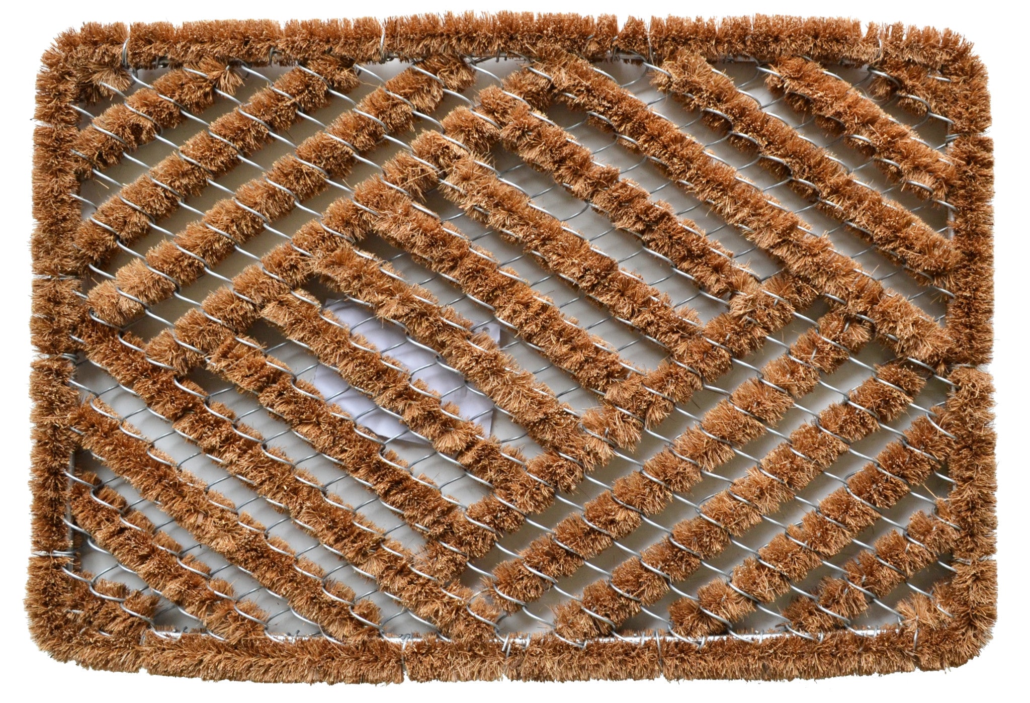 16" X 24" Brown Coir Geometric Outdoor Door Mat-0