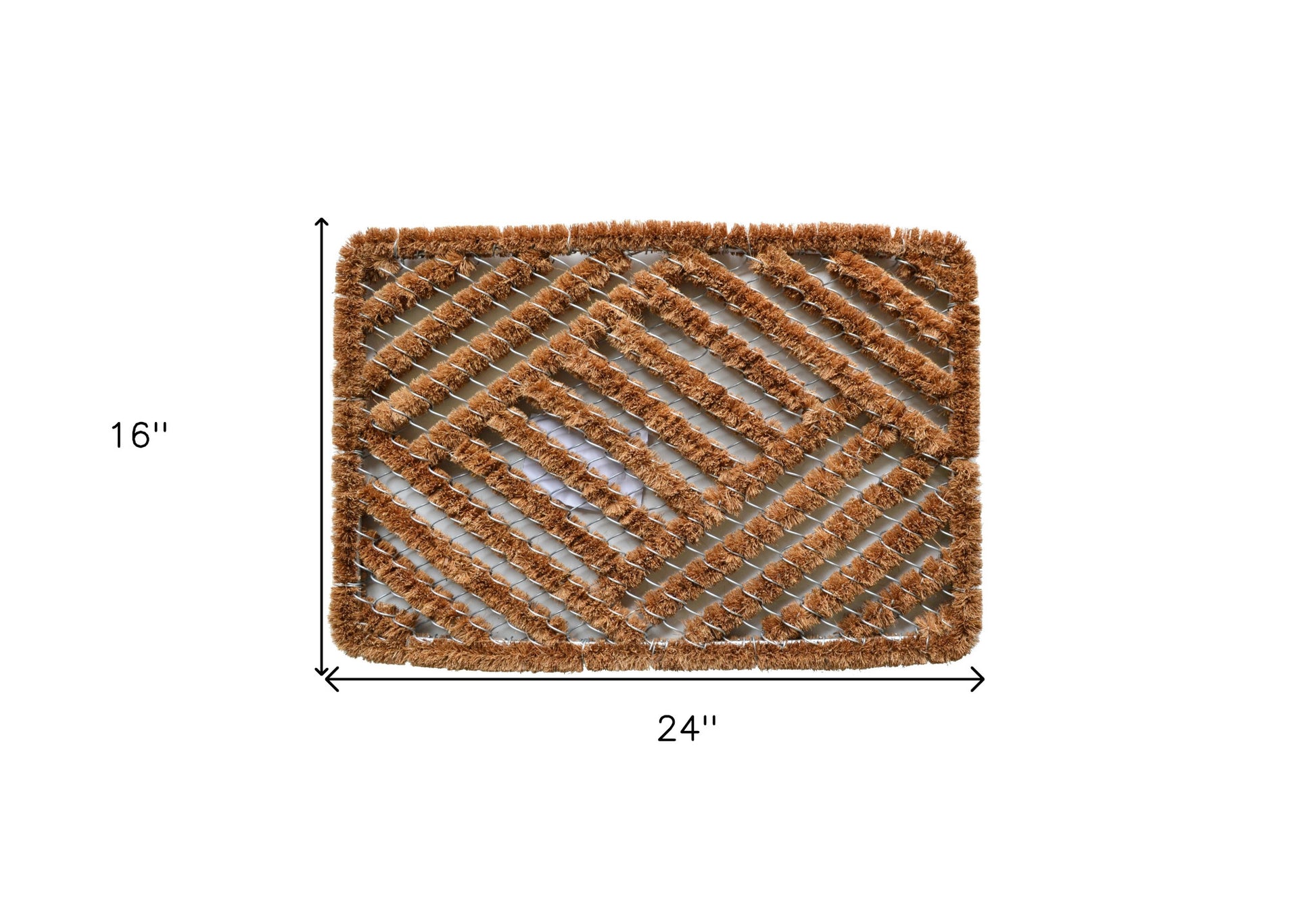 16" X 24" Brown Coir Geometric Outdoor Door Mat-4