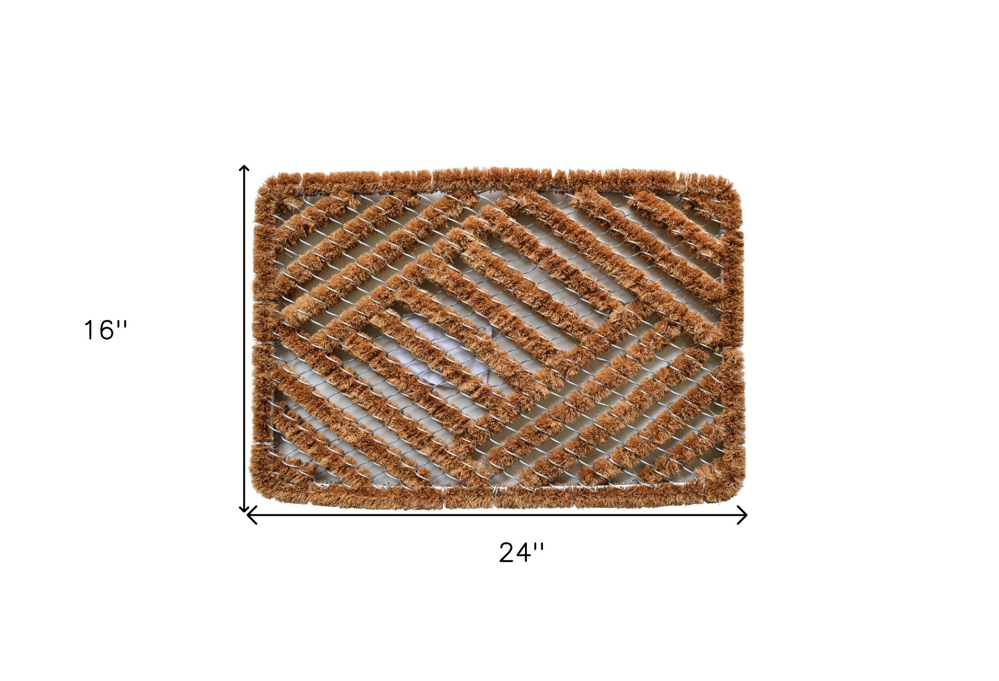 16" X 24" Brown Coir Geometric Outdoor Door Mat-4