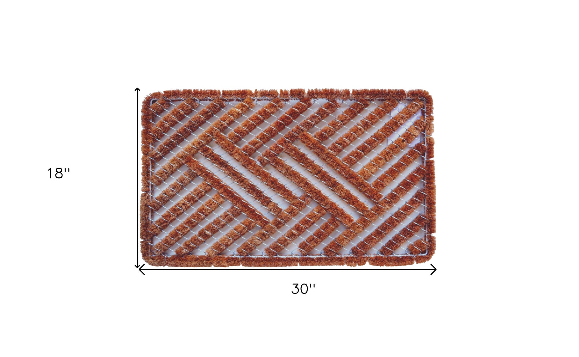 18" X 30" Brown Coir Geometric Outdoor Door Mat-4