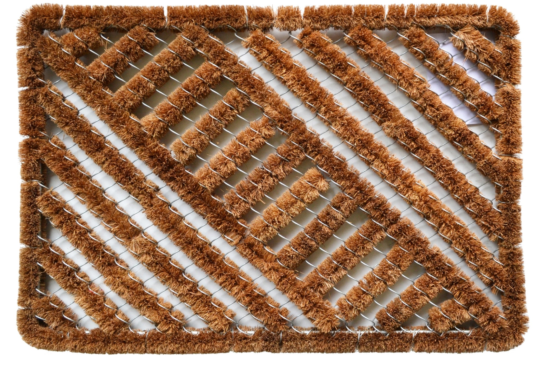 16" X 24" Brown Coir Geometric Outdoor Door Mat-0