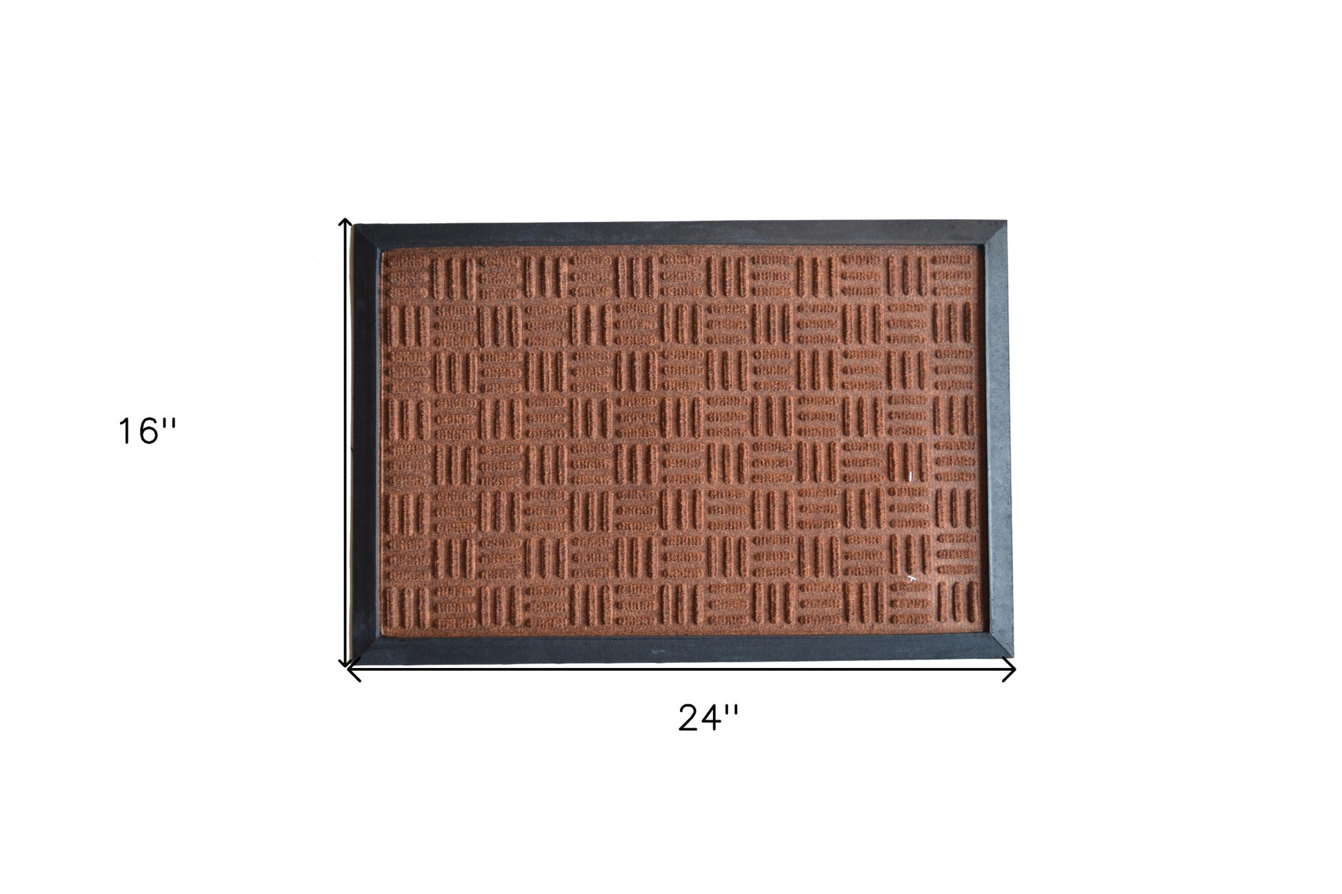 16" X 24" Brown Synthetic Fiber Abstract Outdoor Door Mat-4