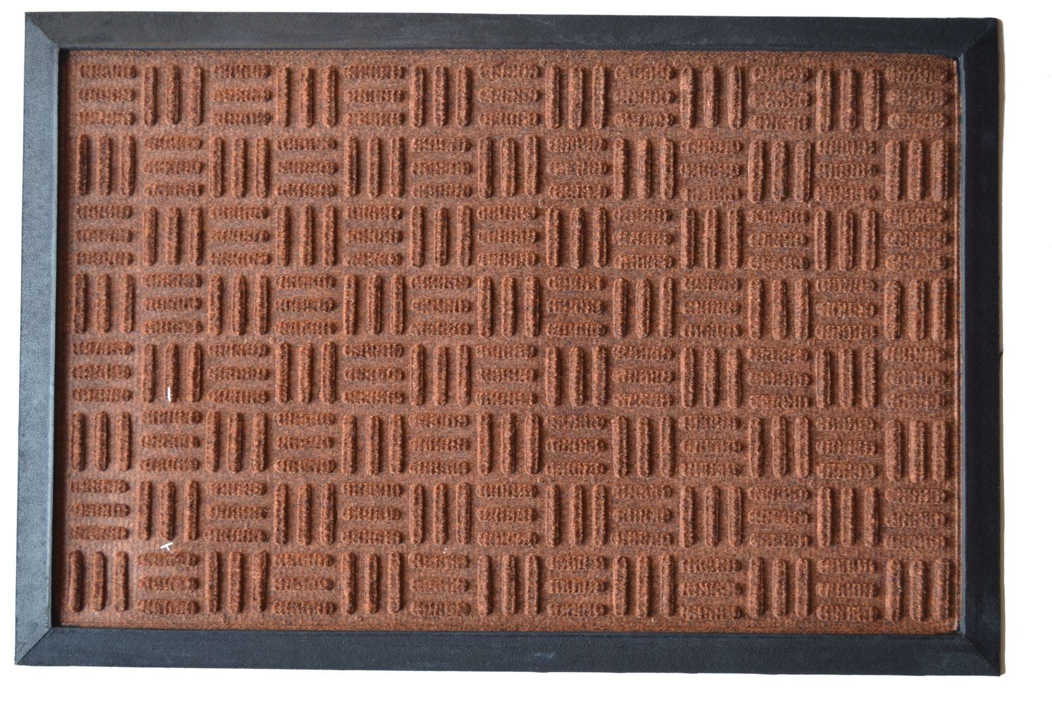 16" X 24" Brown Synthetic Fiber Abstract Outdoor Door Mat-2