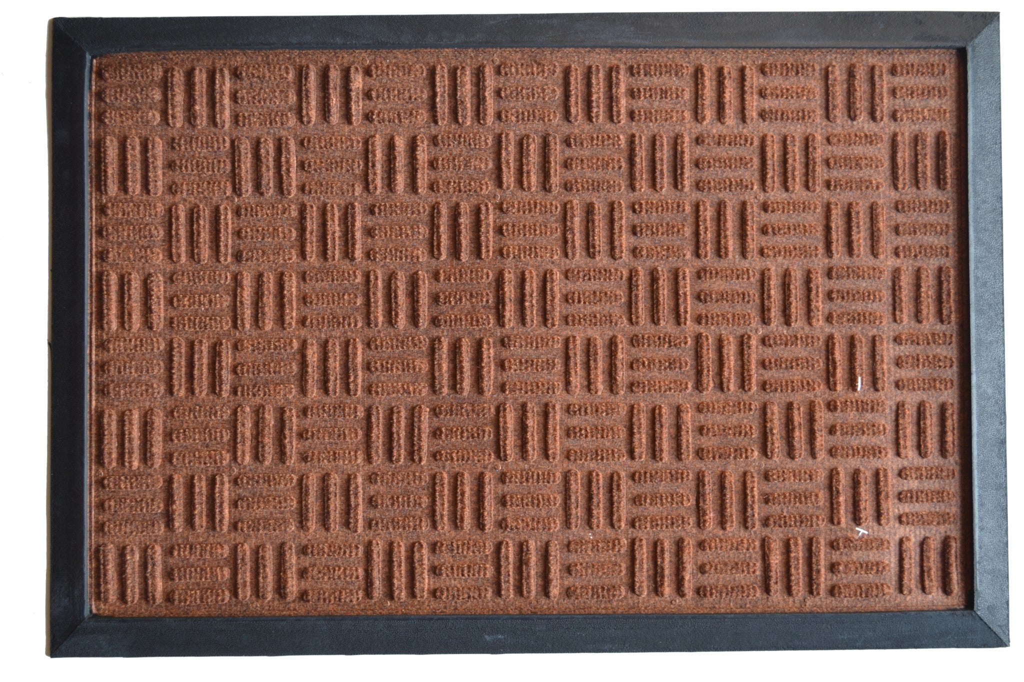 24" X 36" Brown Synthetic Fiber Abstract Outdoor Door Mat-0