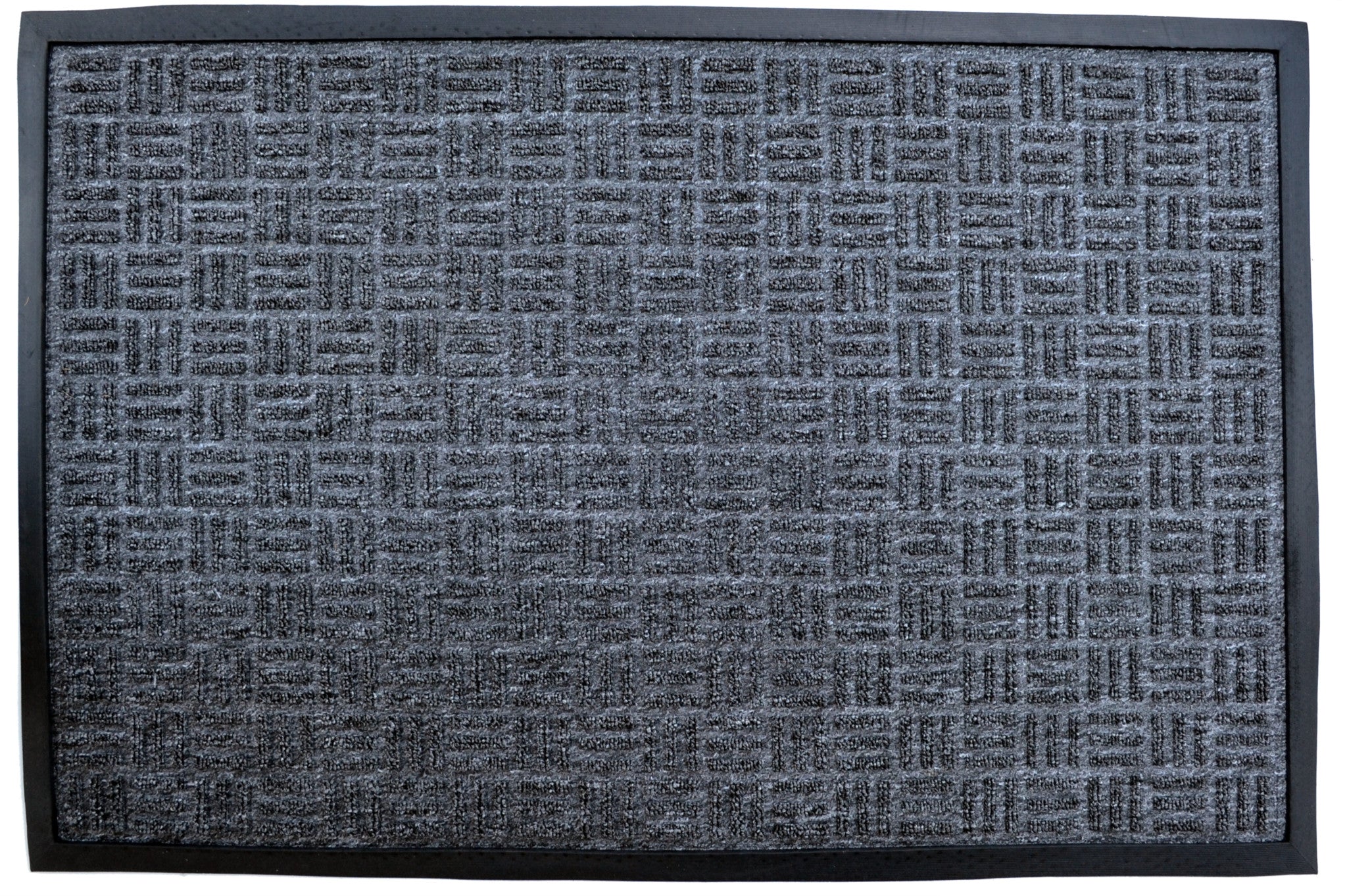 24" X 36" Gray Synthetic Fiber Abstract Outdoor Door Mat-0