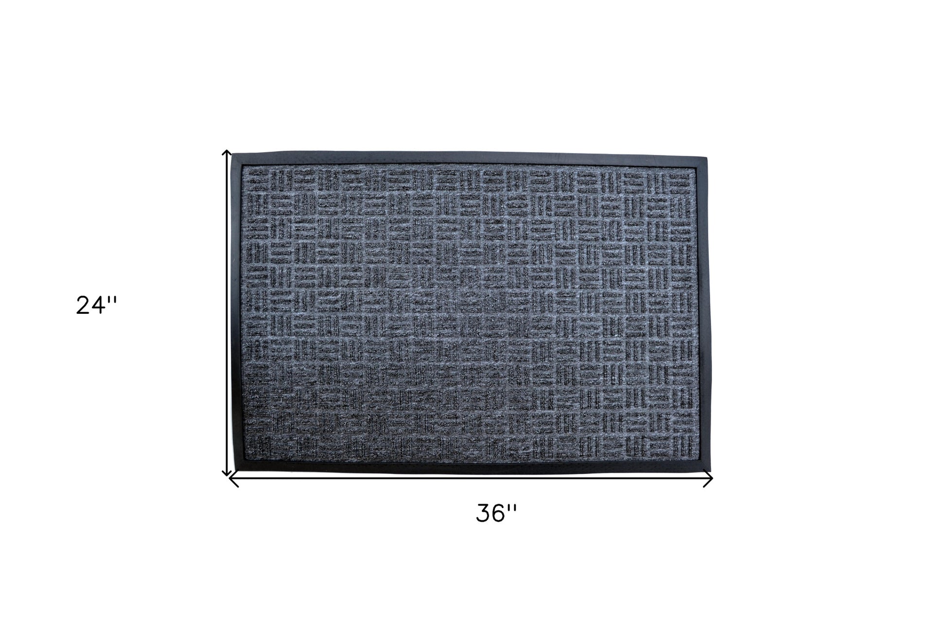 24" X 36" Gray Synthetic Fiber Abstract Outdoor Door Mat-4