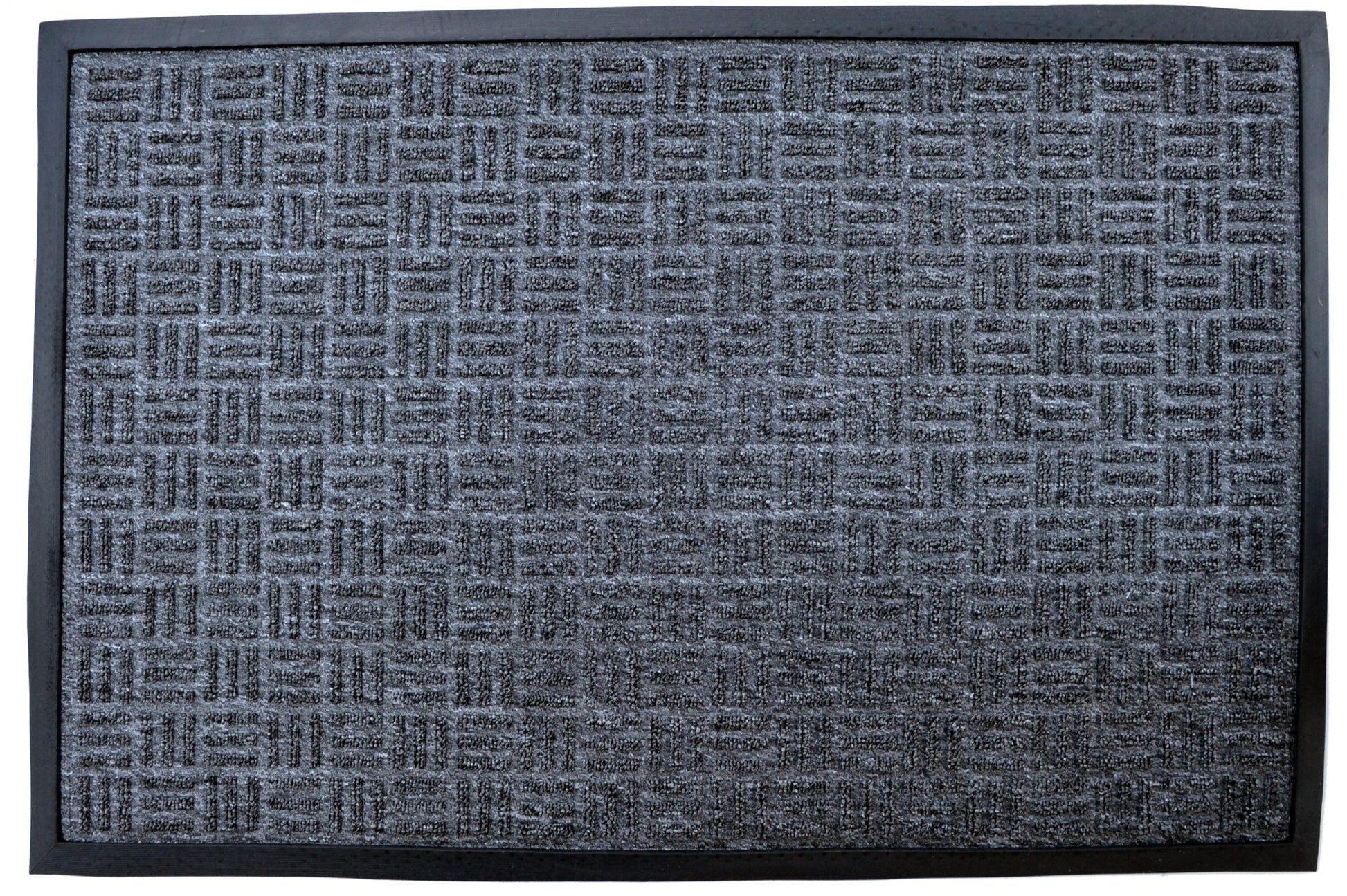 24" X 36" Gray Synthetic Fiber Abstract Outdoor Door Mat-3
