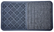 16" X 28" Gray Synthetic Fiber Abstract Outdoor Door Mat-0