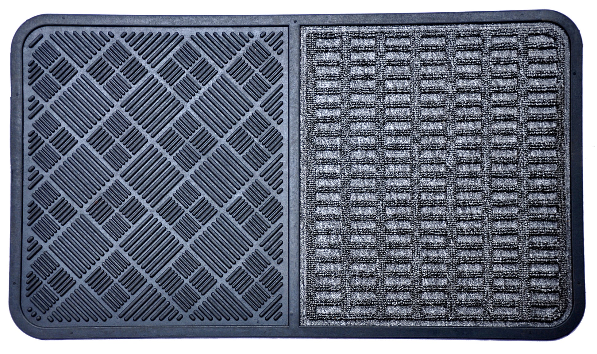 16" X 28" Gray Synthetic Fiber Abstract Outdoor Door Mat-0