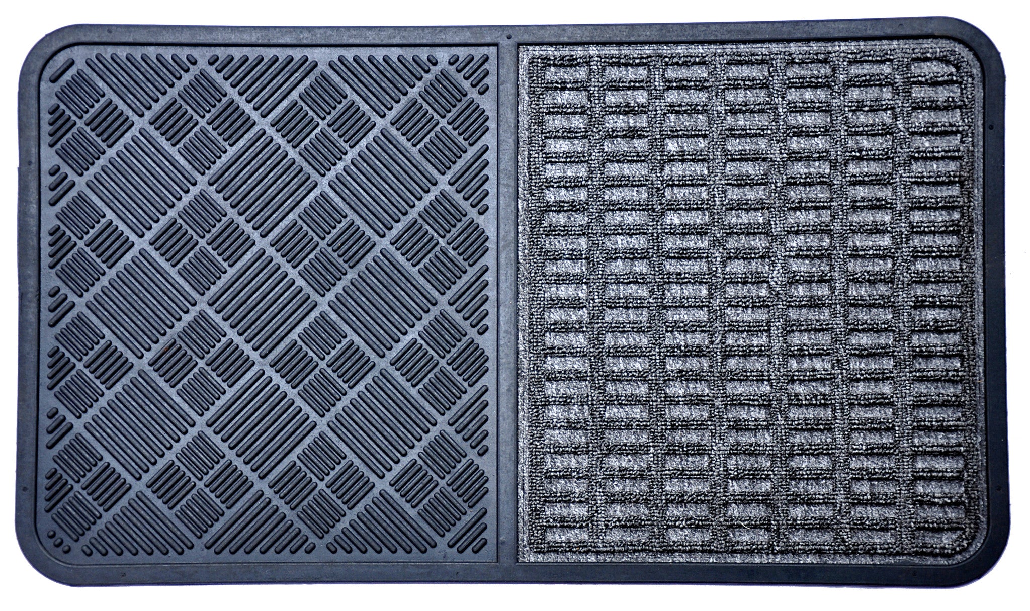 16" X 28" Gray Synthetic Fiber Abstract Outdoor Door Mat-0