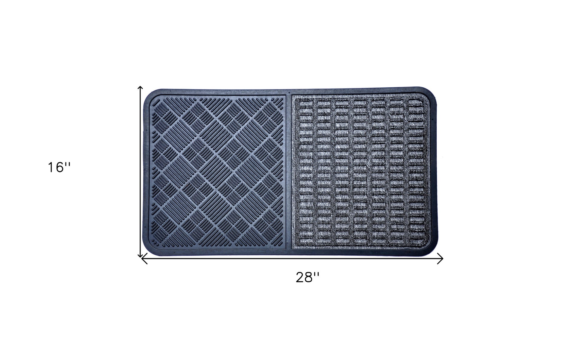 16" X 28" Gray Synthetic Fiber Abstract Outdoor Door Mat-4
