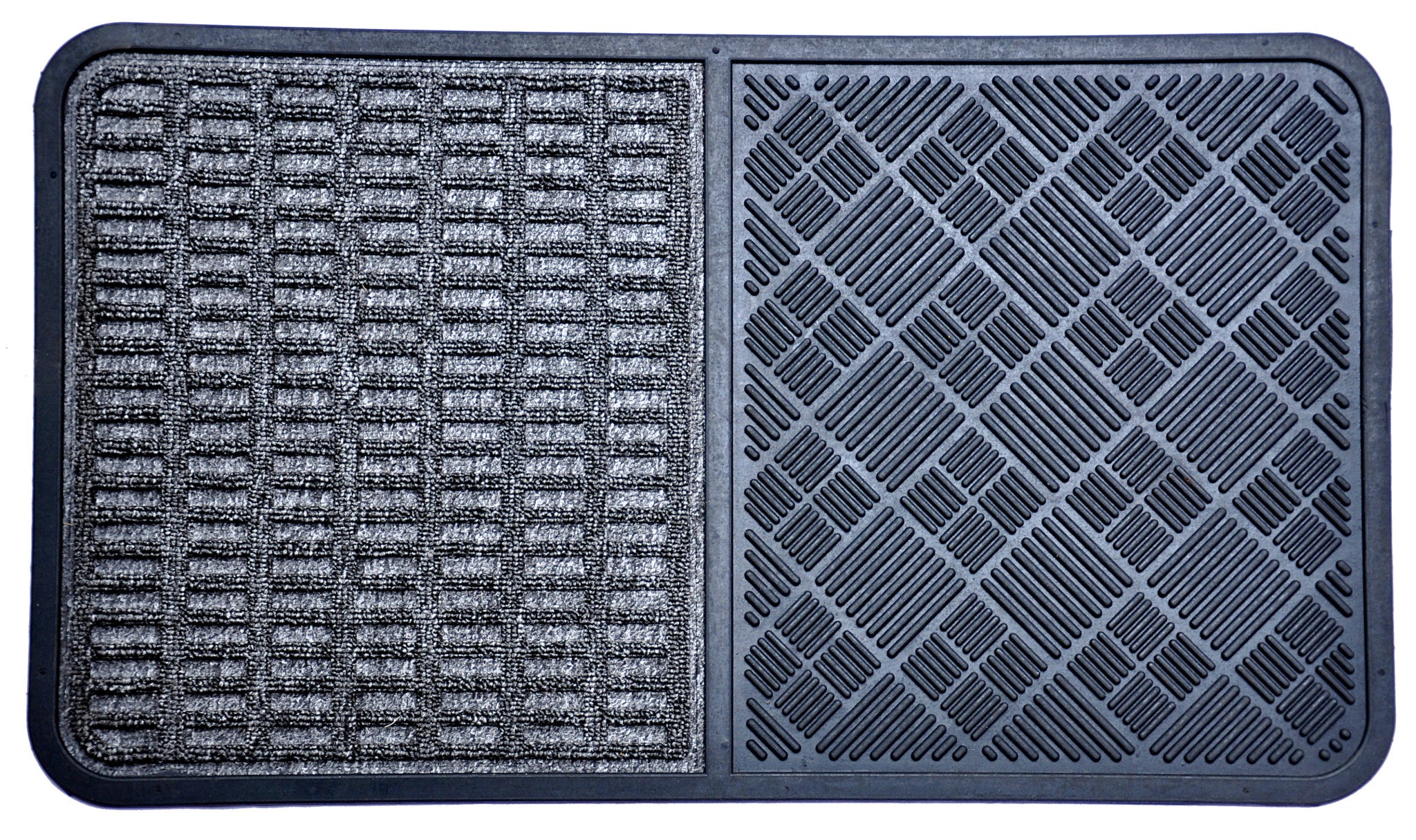 16" X 28" Gray Synthetic Fiber Abstract Outdoor Door Mat-3