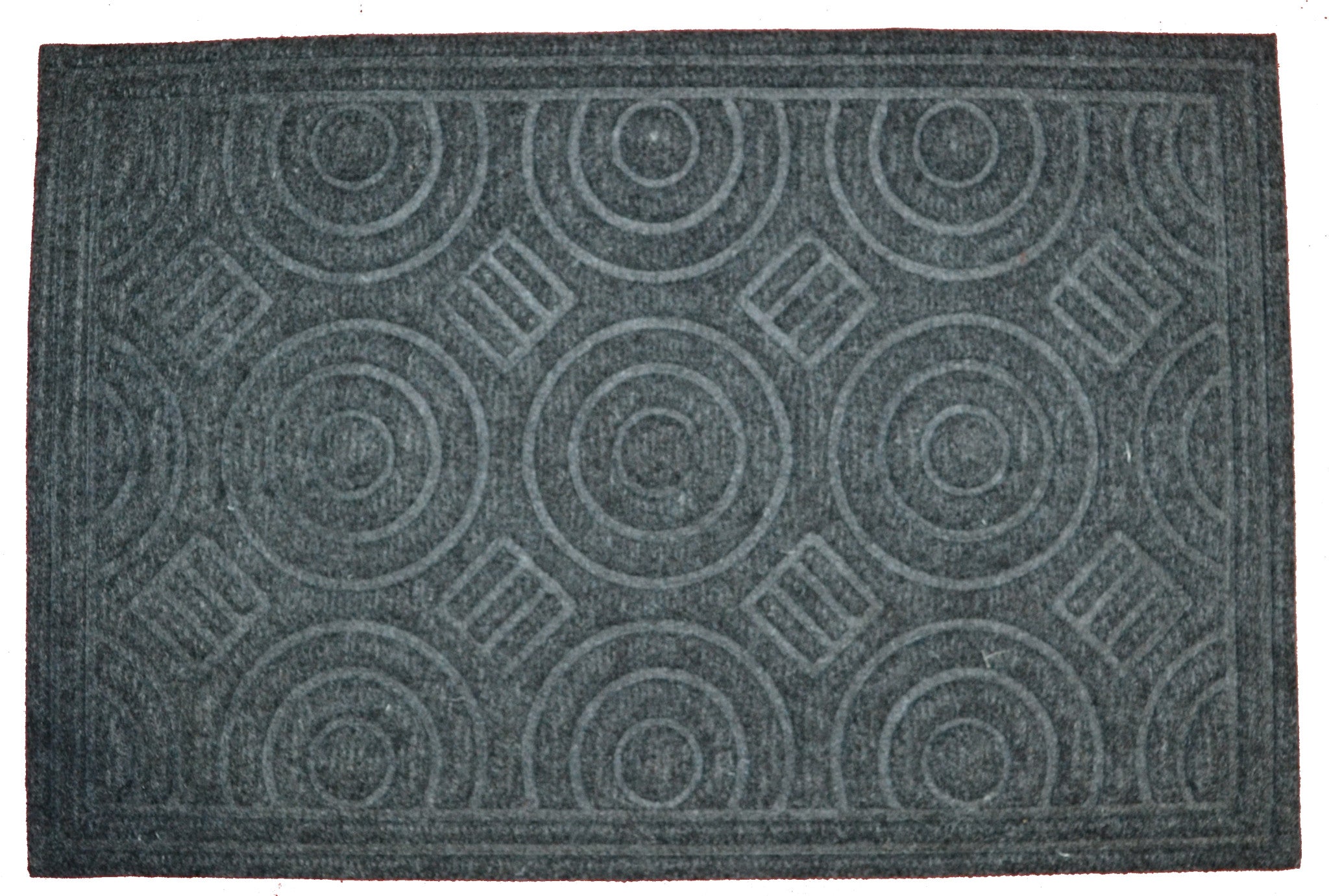16" X 27" Gray Synthetic Fiber Abstract Outdoor Door Mat-0
