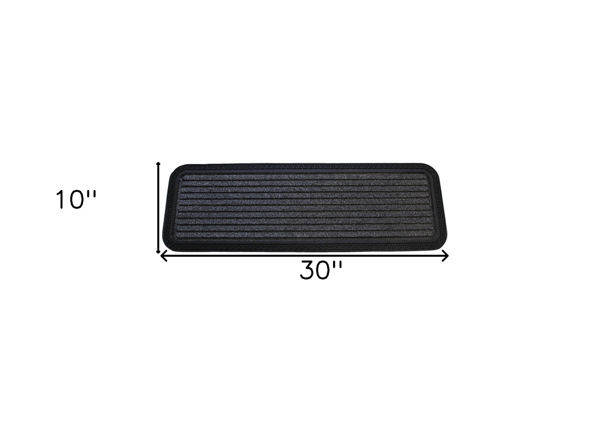 10" X 30" Gray Synthetic Fiber Striped Outdoor Door Mat-4