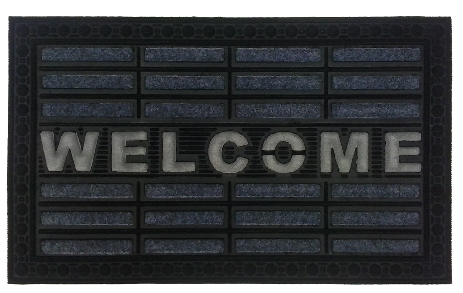 18" X 30" Gray Synthetic Fiber Abstract Outdoor Door Mat-0