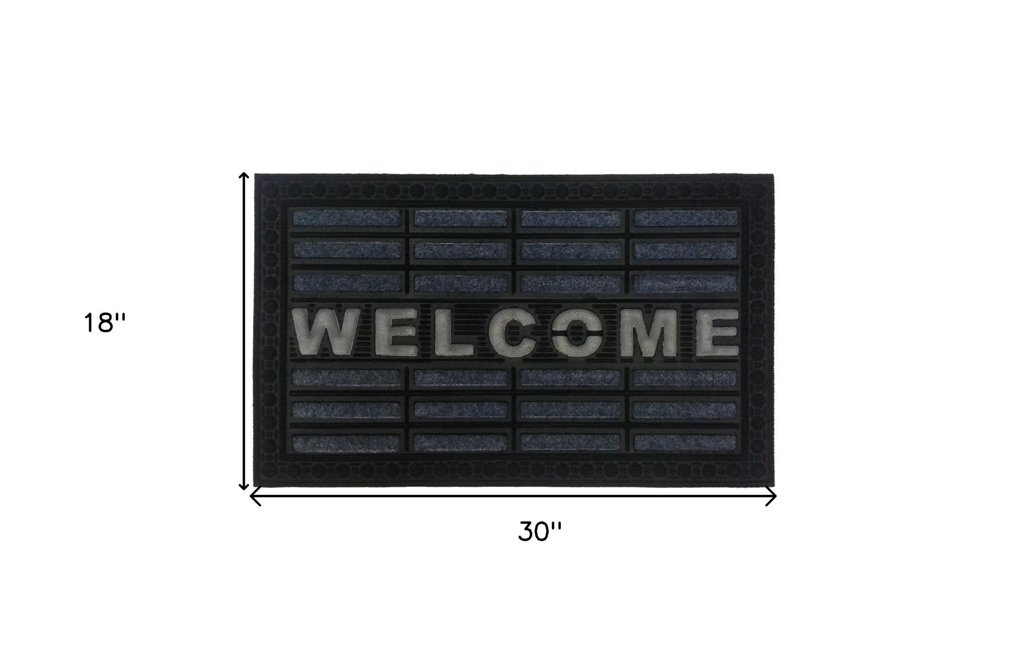 18" X 30" Gray Synthetic Fiber Abstract Outdoor Door Mat-4