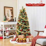 5/7.5/9 FT Pre-Lit Artificial Christmas Tree with 453/1096/1416 PVC and Pine Needles-S-Christmas Trees-DECOROLALA