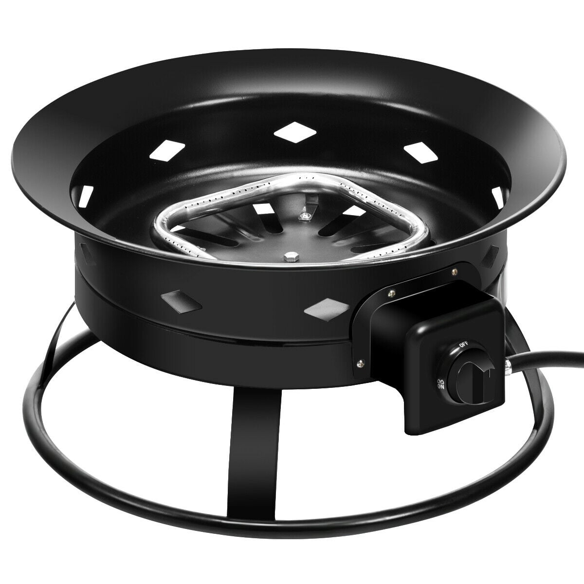 58 000BTU Firebowl Outdoor Portable Propane Gas Fire Pit with Cover and Carry Kit-Fire Pits-DECOROLALA