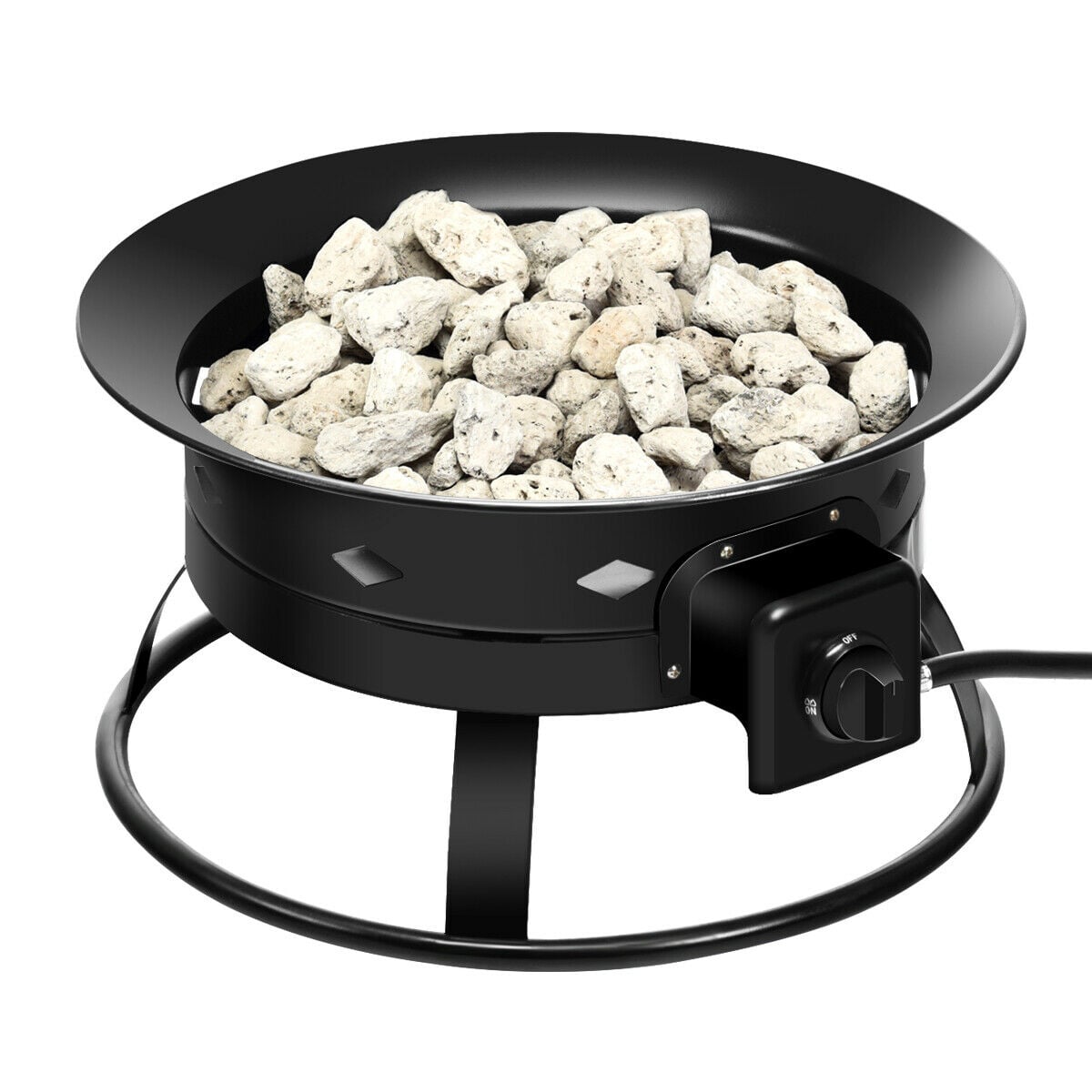 58 000BTU Firebowl Outdoor Portable Propane Gas Fire Pit with Cover and Carry Kit-Fire Pits-DECOROLALA
