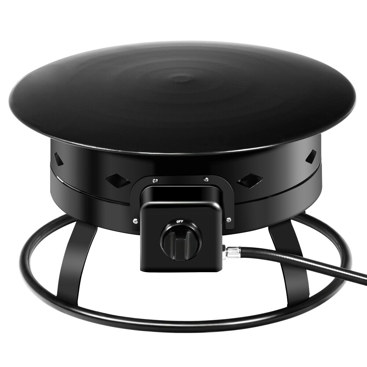 58 000BTU Firebowl Outdoor Portable Propane Gas Fire Pit with Cover and Carry Kit-Fire Pits-DECOROLALA