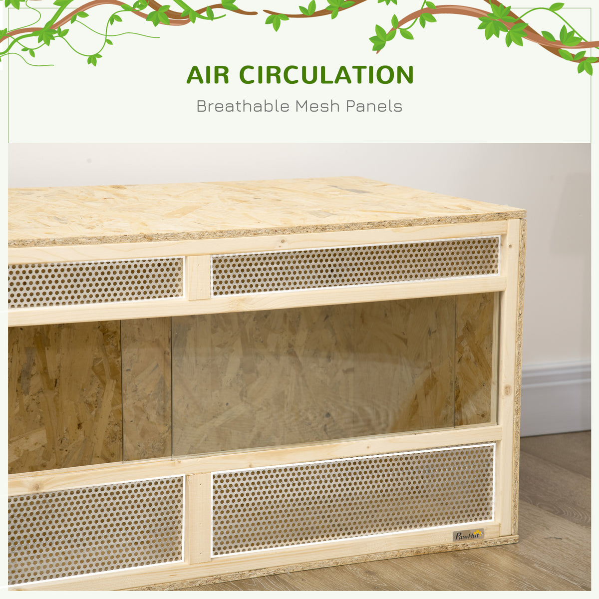 58 Gallon Reptile Terrarium - Wood Finish OSB with Sliding Doors-Small Animals-DECOROLALA