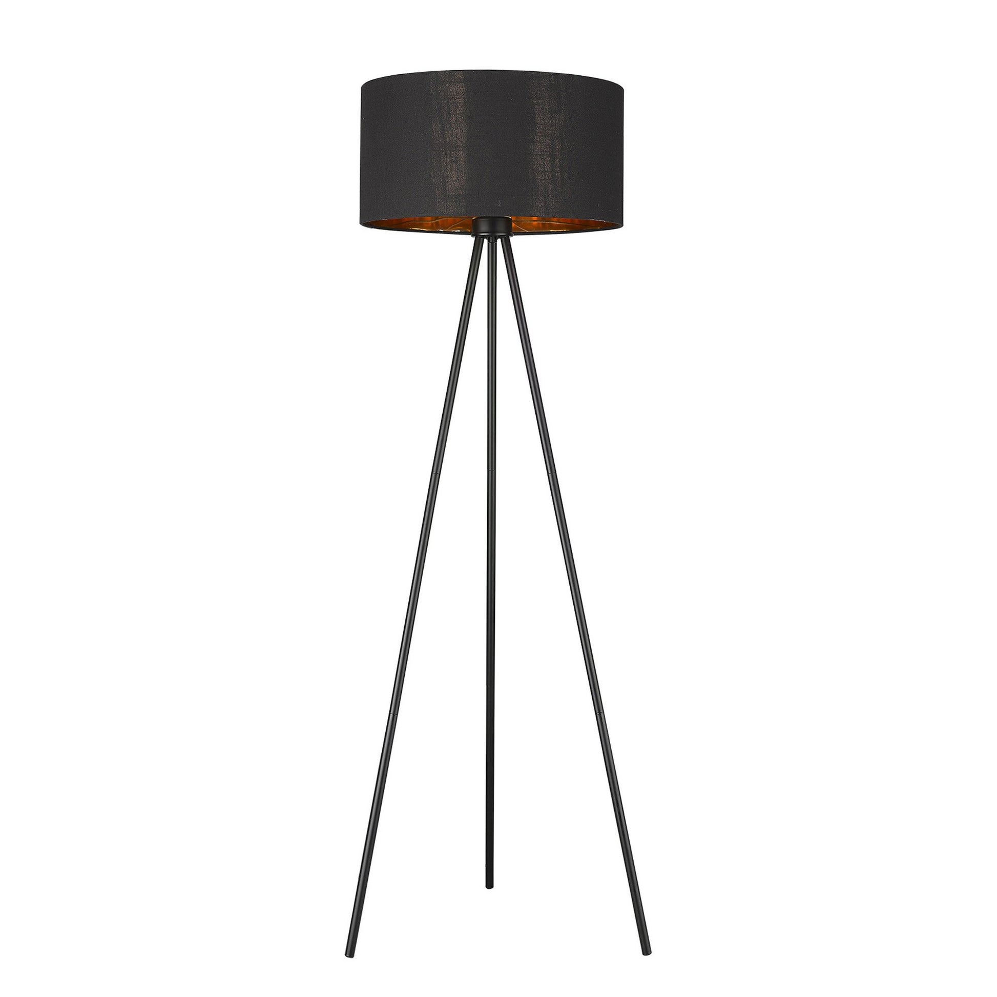 58" Matte Tripod Floor Lamp With Black Drum Shade-Floor Lamps-DECOROLALA