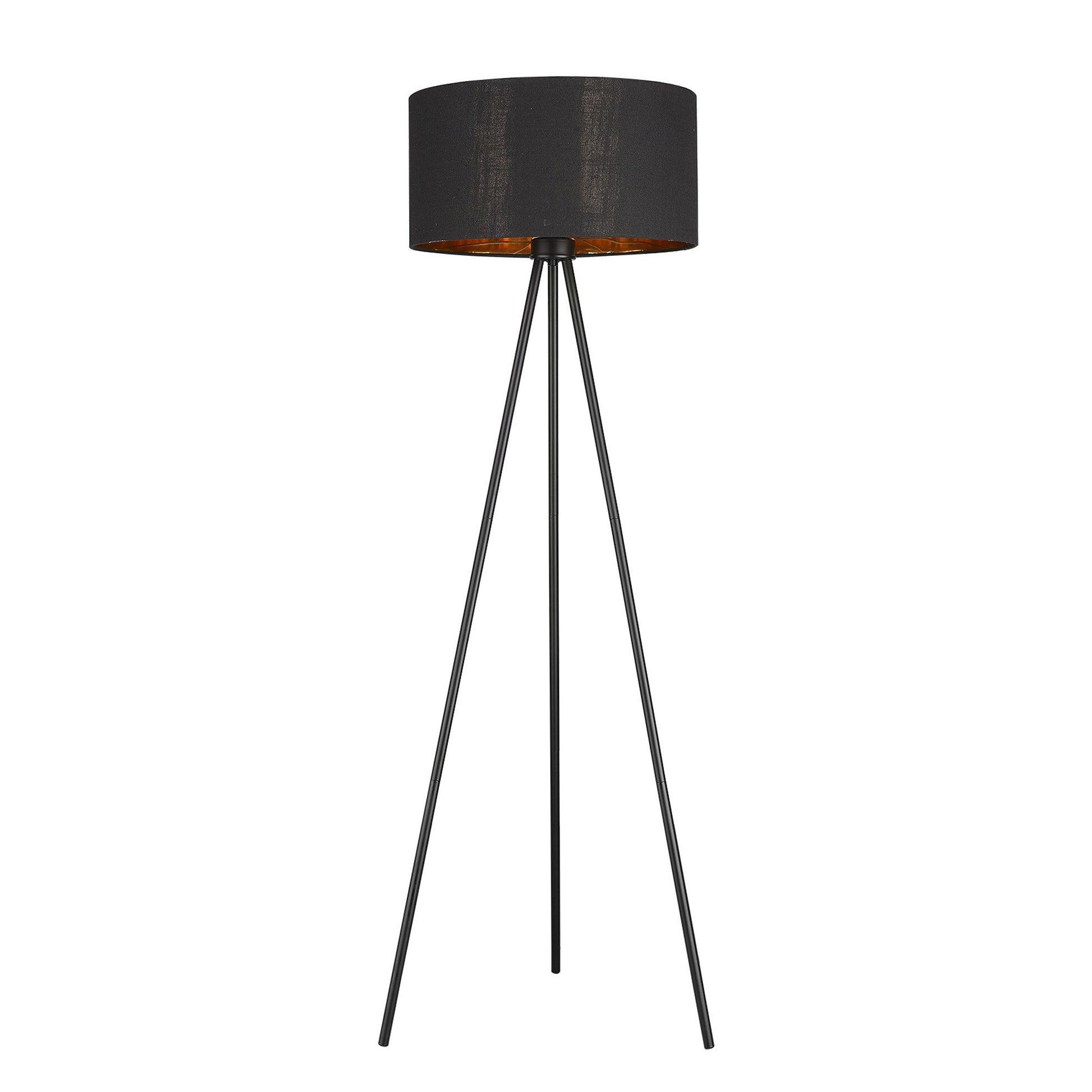 58" Matte Tripod Floor Lamp With Black Drum Shade-Floor Lamps-DECOROLALA