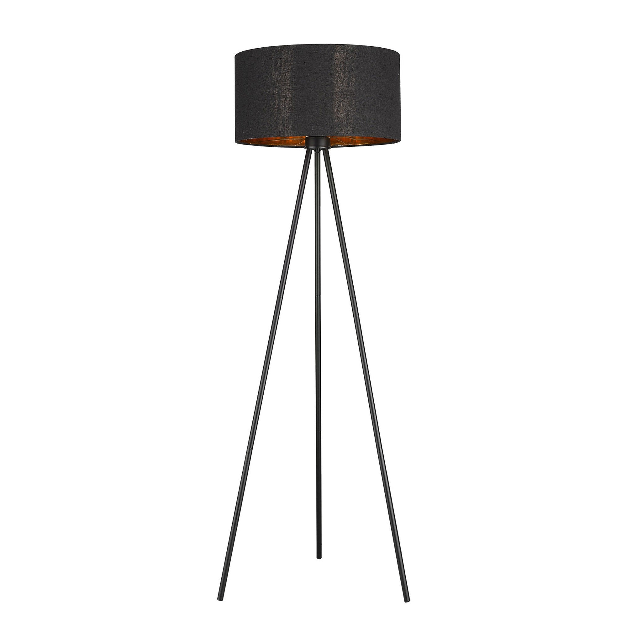58" Matte Tripod Floor Lamp With Black Drum Shade-Floor Lamps-DECOROLALA