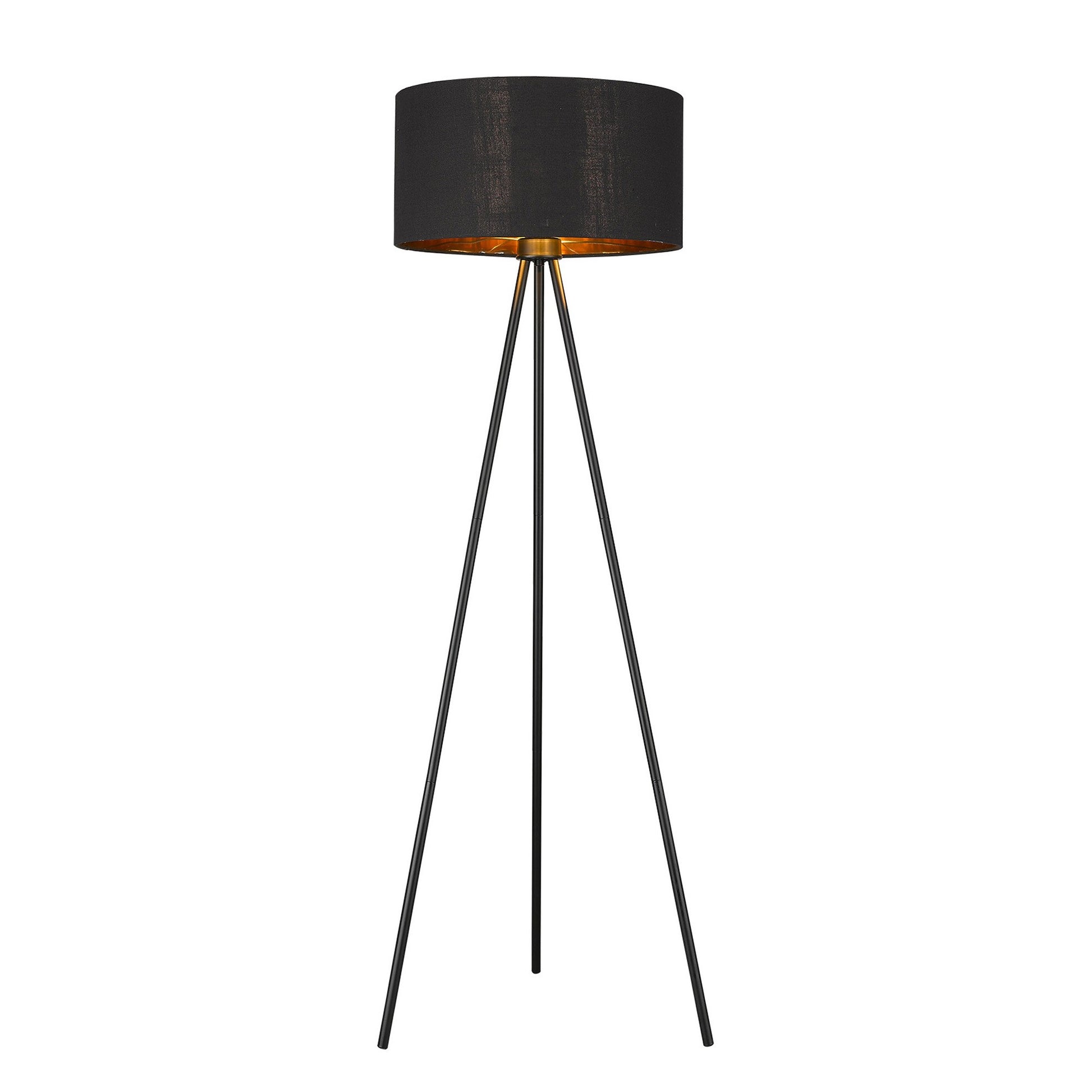 58" Matte Tripod Floor Lamp With Black Drum Shade-Floor Lamps-DECOROLALA