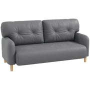 58" Modern 2 Seat Sofa - Grey Microfiber Upholstery Solid Wood Frame-DECOROLALA