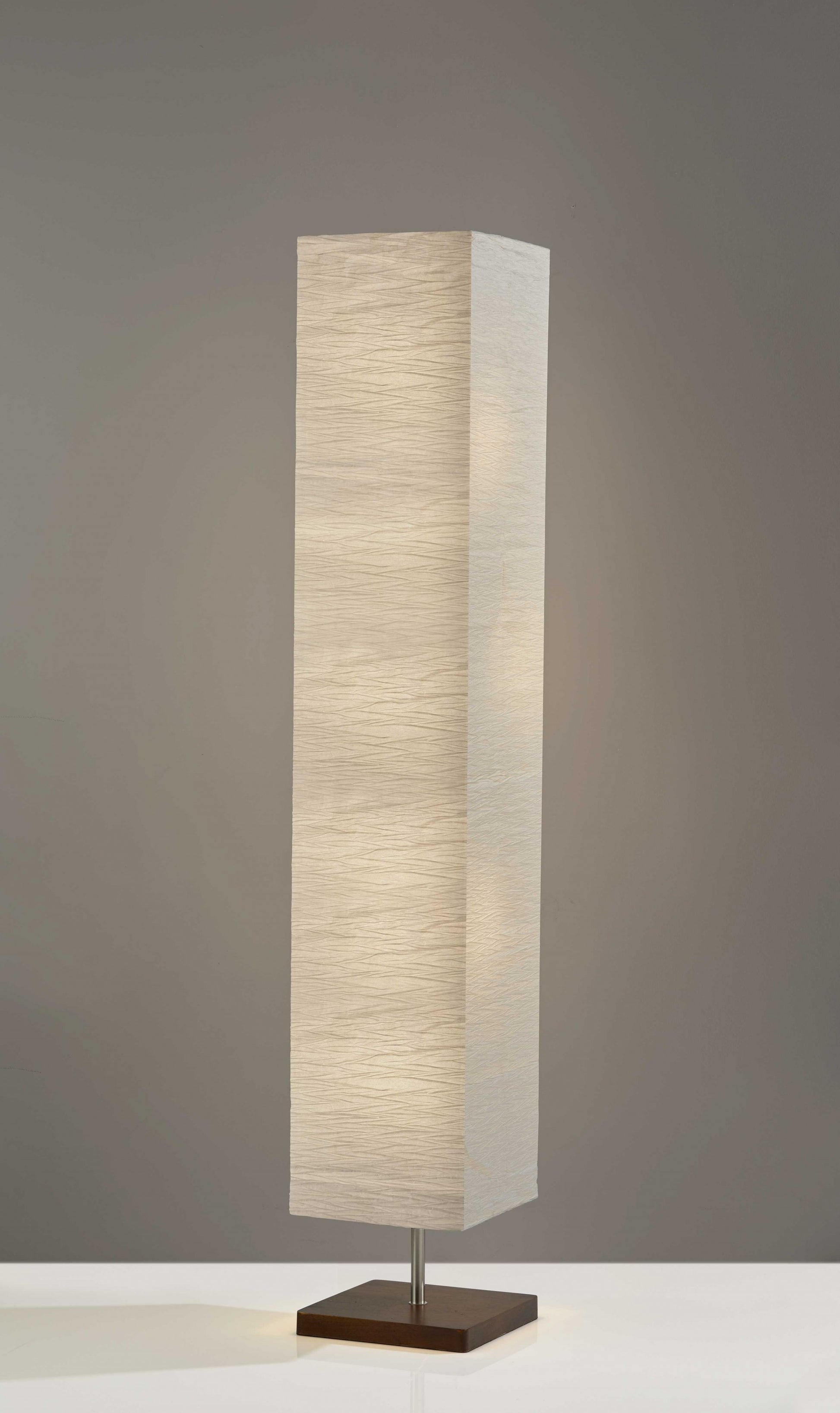 58" Natural Column Floor Lamp With Natural Paper Shade-Floor Lamps-DECOROLALA