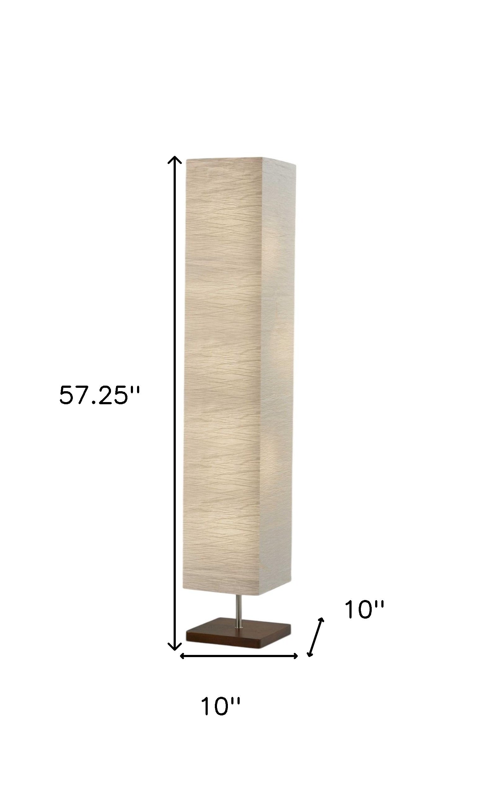 58" Natural Column Floor Lamp With Natural Paper Shade-Floor Lamps-DECOROLALA