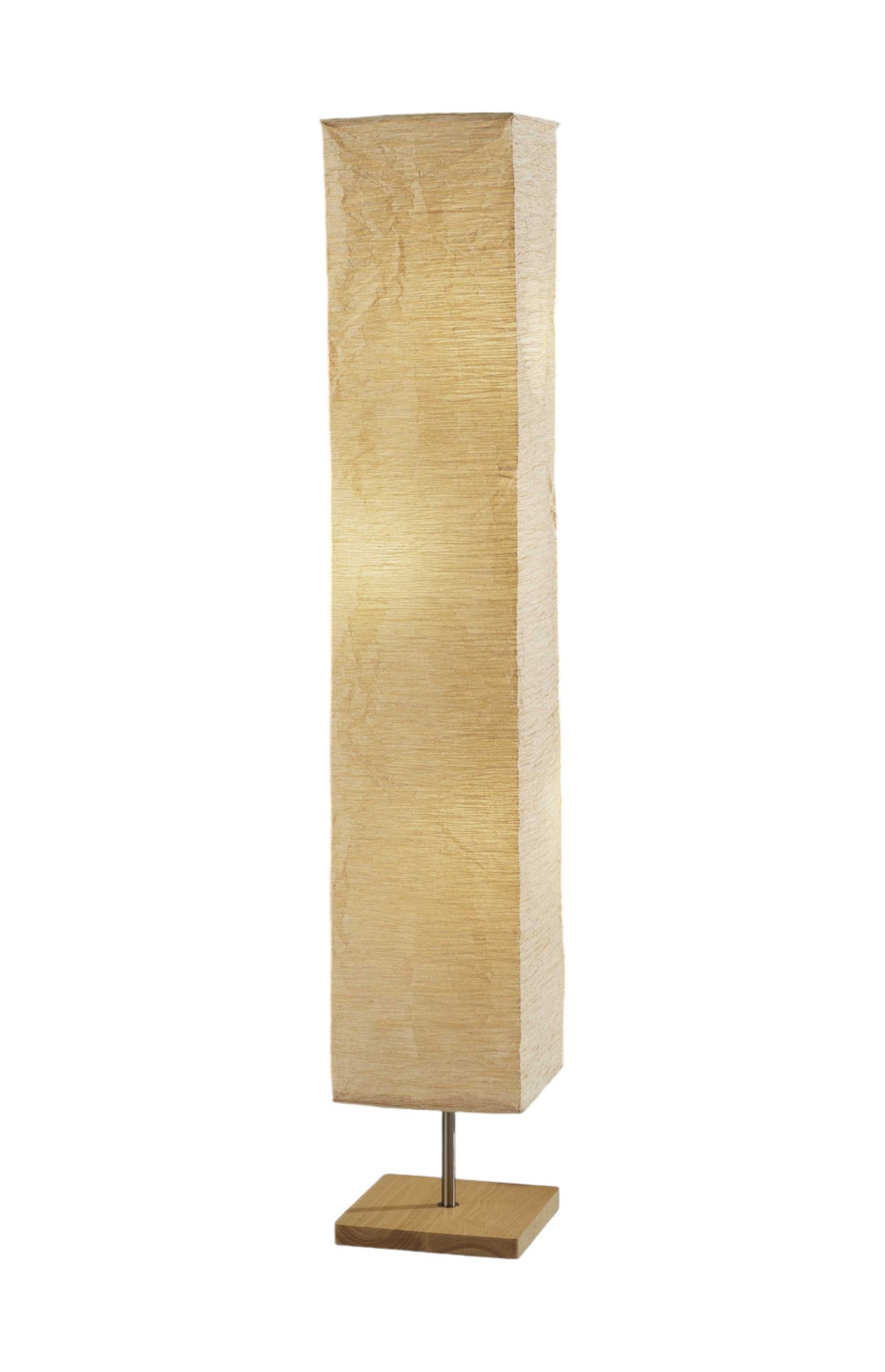 58" Natural Column Floor Lamp With Natural Paper Shade-Floor Lamps-DECOROLALA