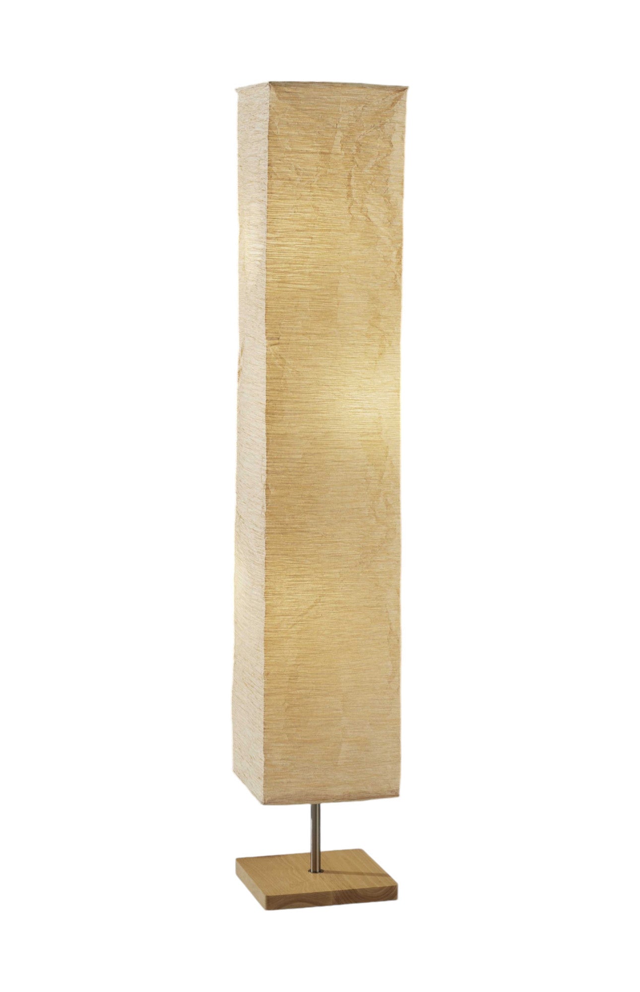 58" Natural Column Floor Lamp With Natural Paper Shade-Floor Lamps-DECOROLALA