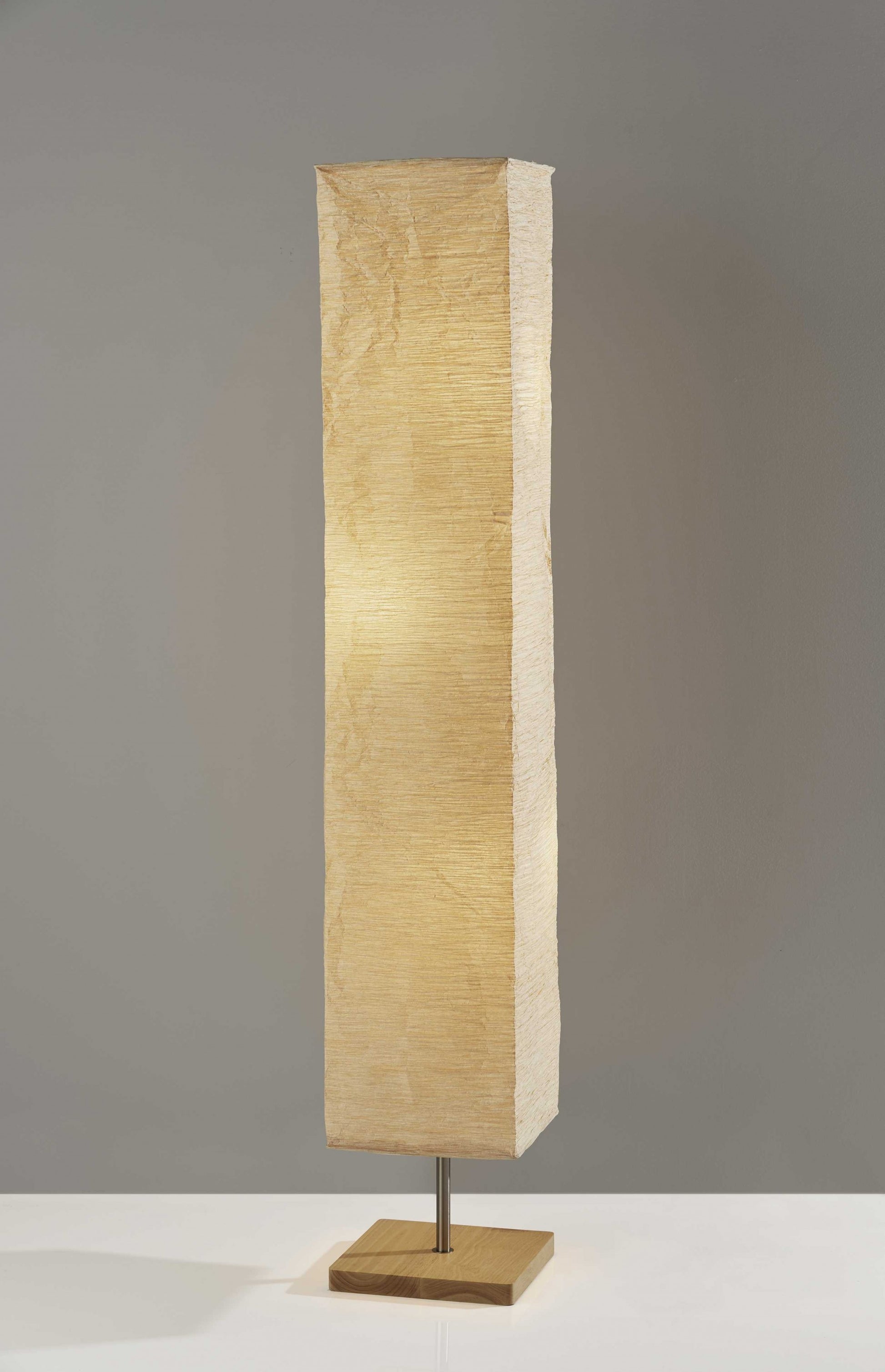 58" Natural Column Floor Lamp With Natural Paper Shade-Floor Lamps-DECOROLALA