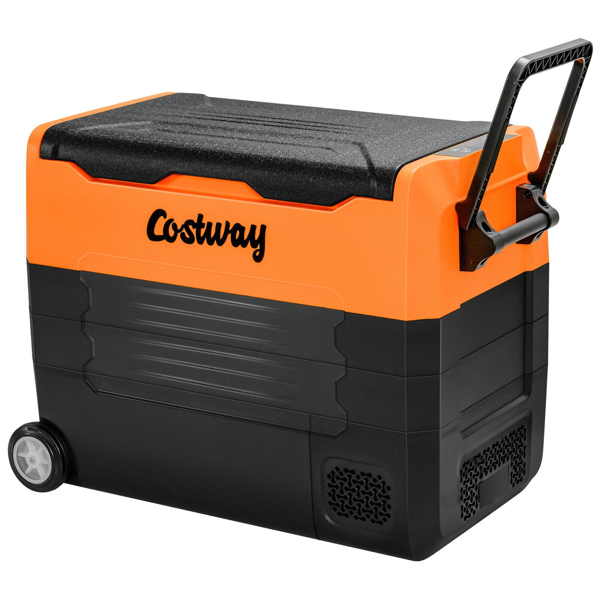 58 Quarts Car Refrigerator Portable RV Freezer Dual Zone with Wheel-Orange-Coolers-DECOROLALA