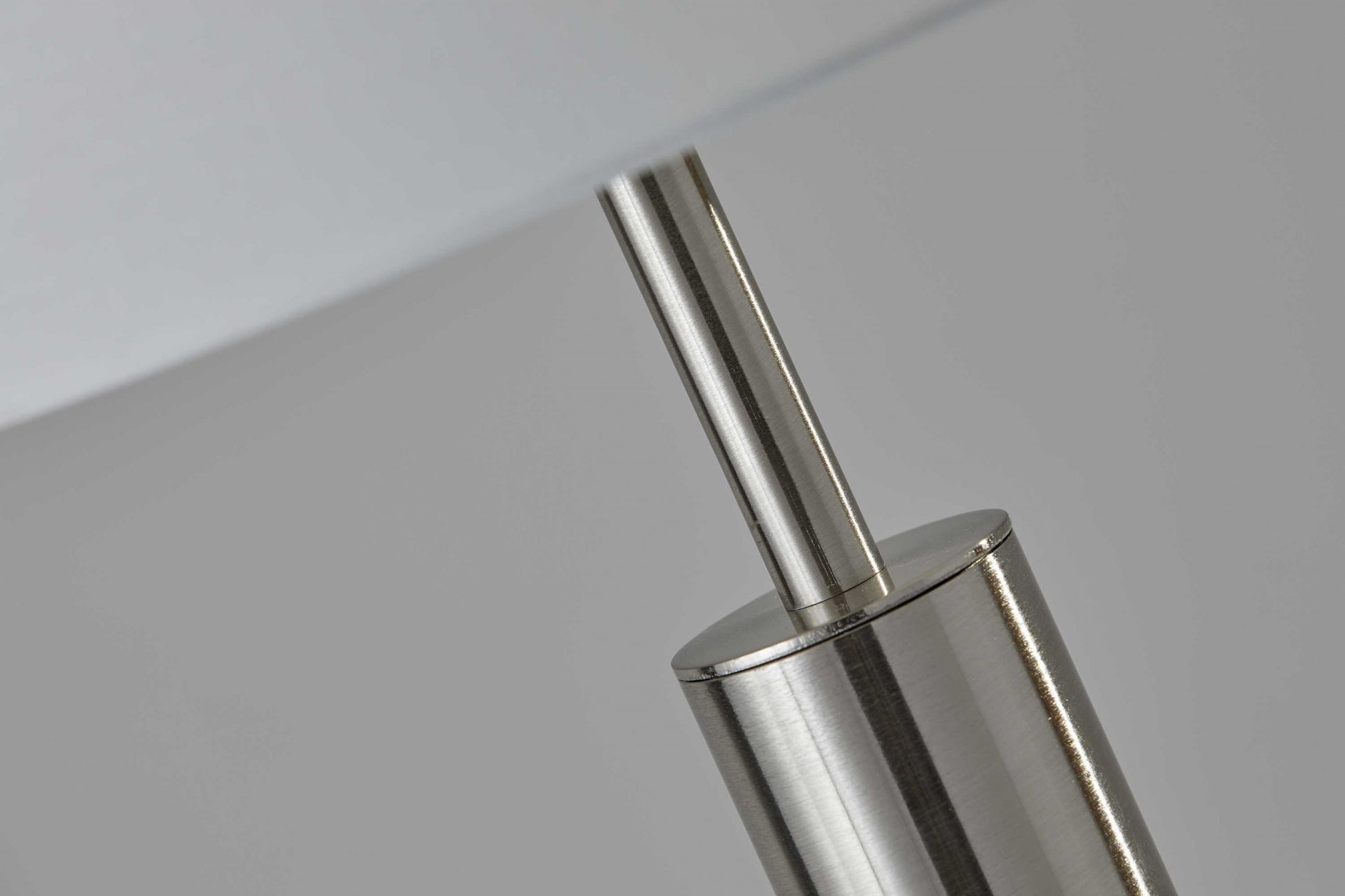 58" Silver Floor Lamp With White Fabric Drum Shade-Floor Lamps-DECOROLALA